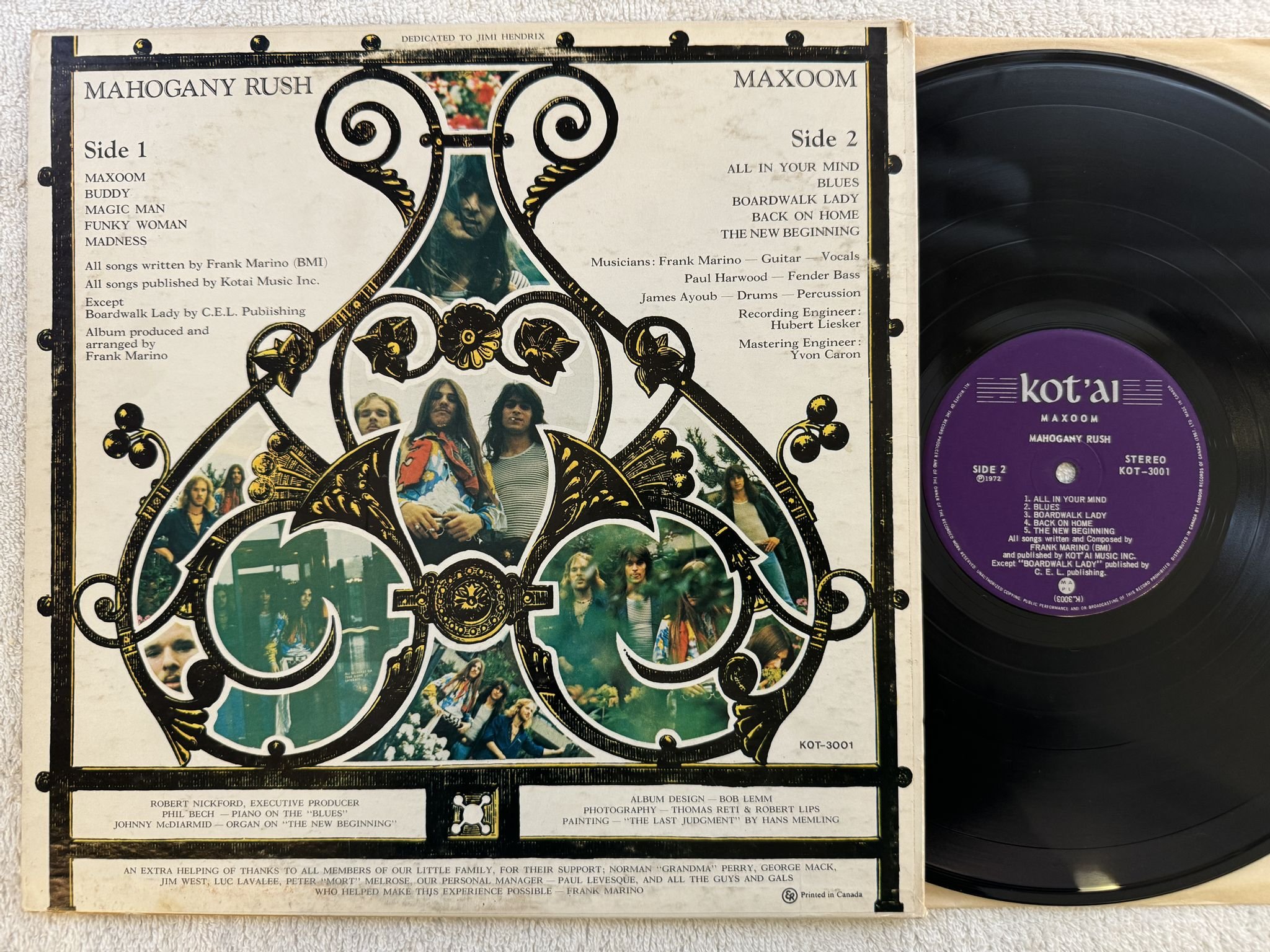 Omslagsbild för skivan MAHOGANY RUSH Maxoom LP -72 Can Kot'ai – KOT-3001 ** HARD PSYCH BLUES **