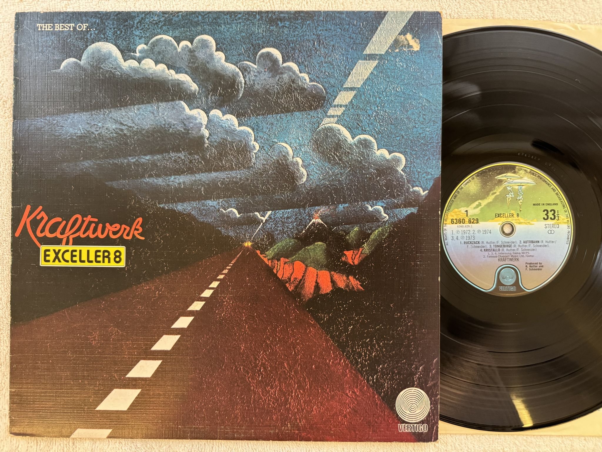 Omslagsbild för skivan KRAFTWERK exceller 8 ( ...best of ) LP -75 UK VERTIGO 6360 629