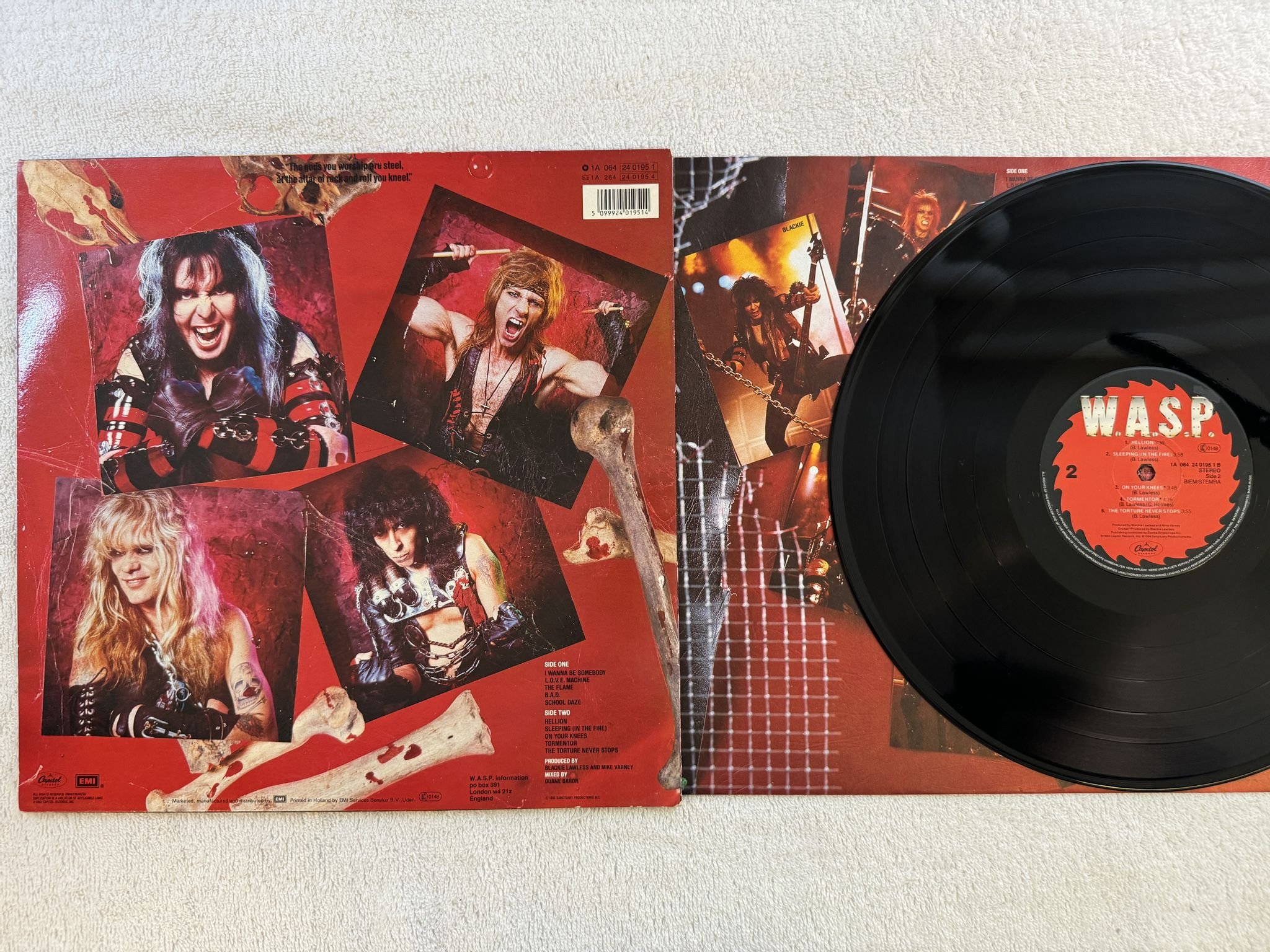 Omslagsbild för skivan WASP (I Wanna Be Somebody) LP -84 CAPITOL 1A 064 24 0195 1