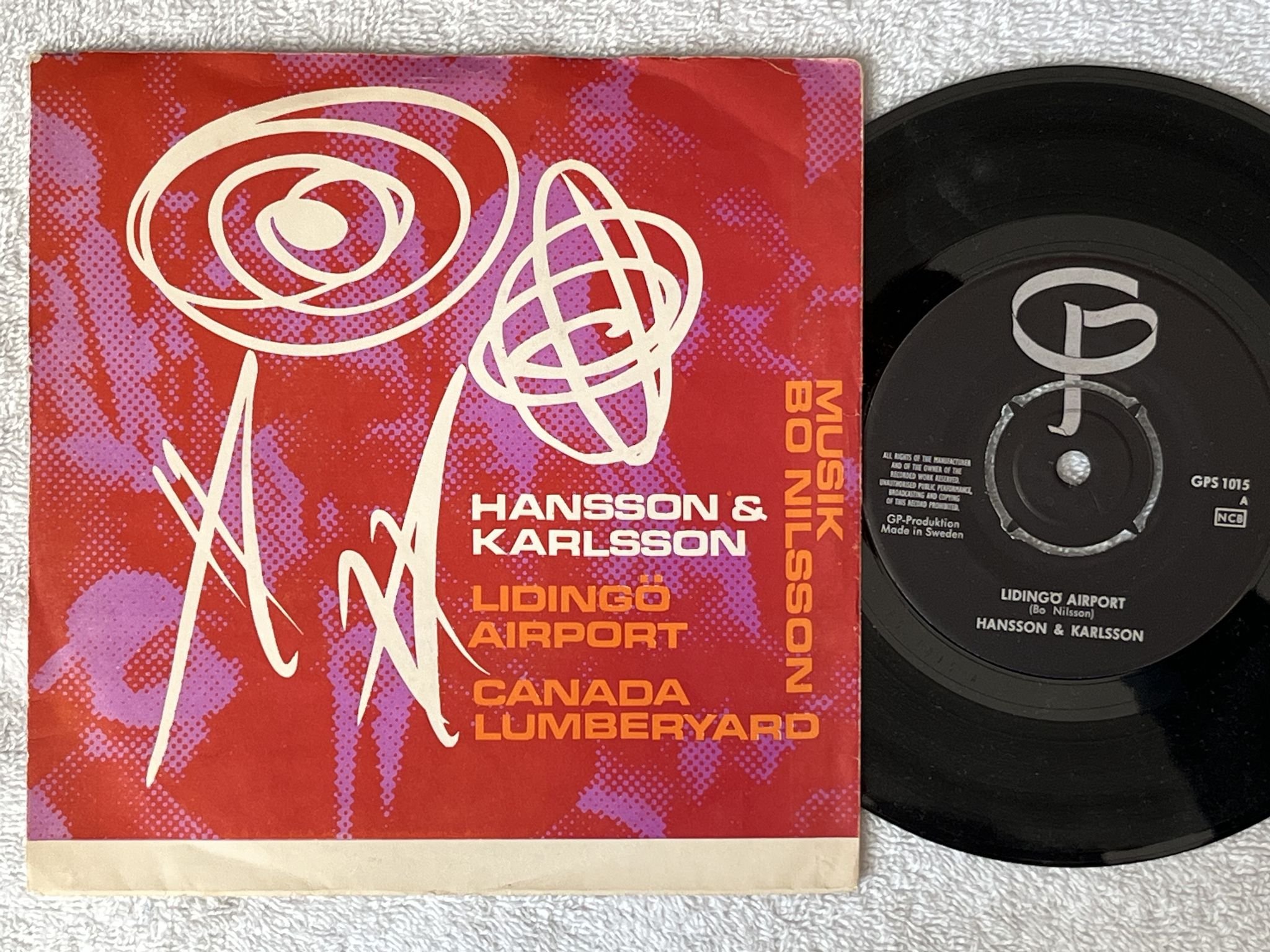Omslagsbild för skivan HANSSON & KARLSSON Lidingö Airport 7" -67 GPS 1015 ** PSYCH **