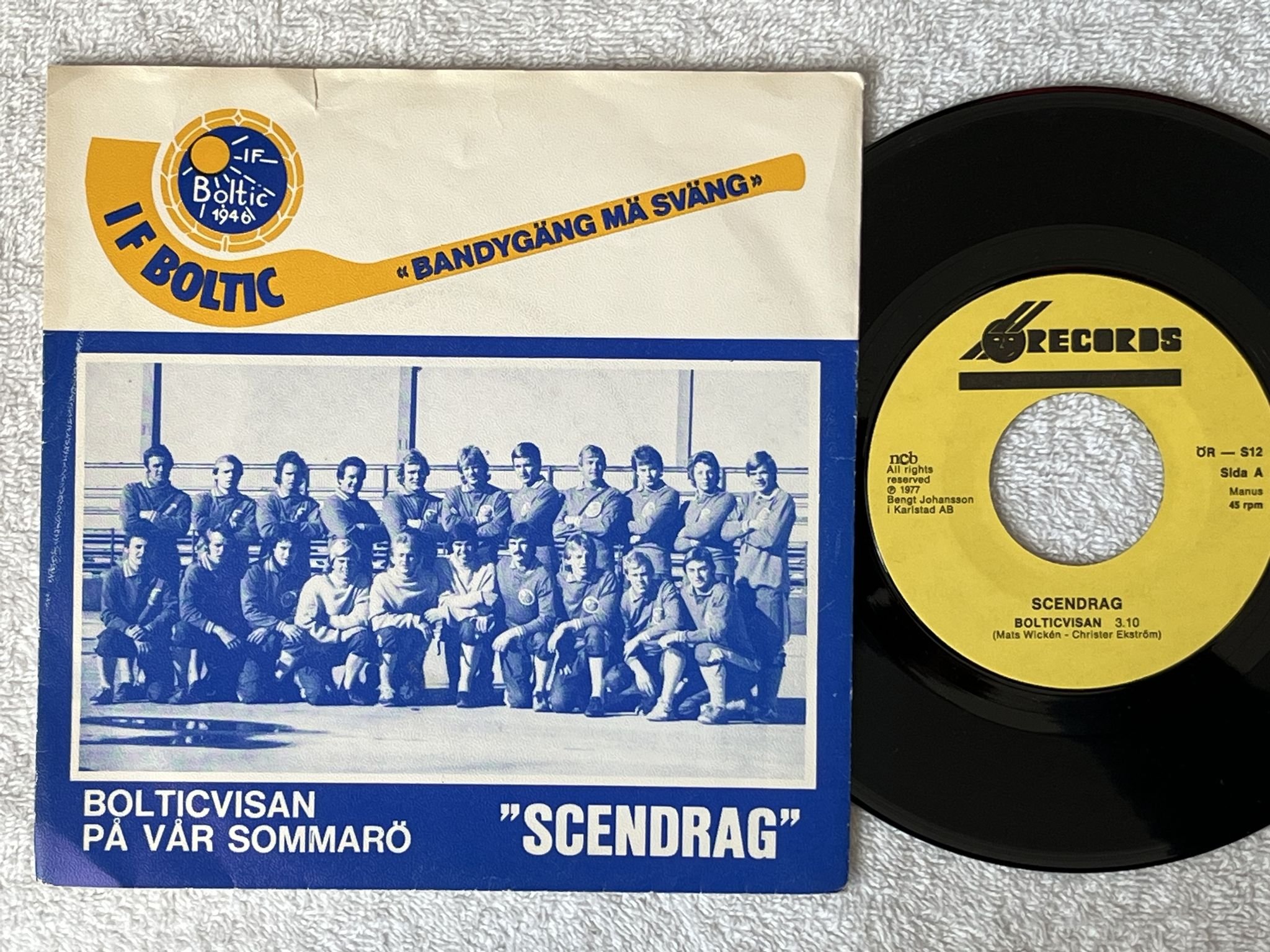 Omslagsbild för skivan SCENDRAG Bolticvisan 7" -77 Swe Ö RECORDS OR-S 12