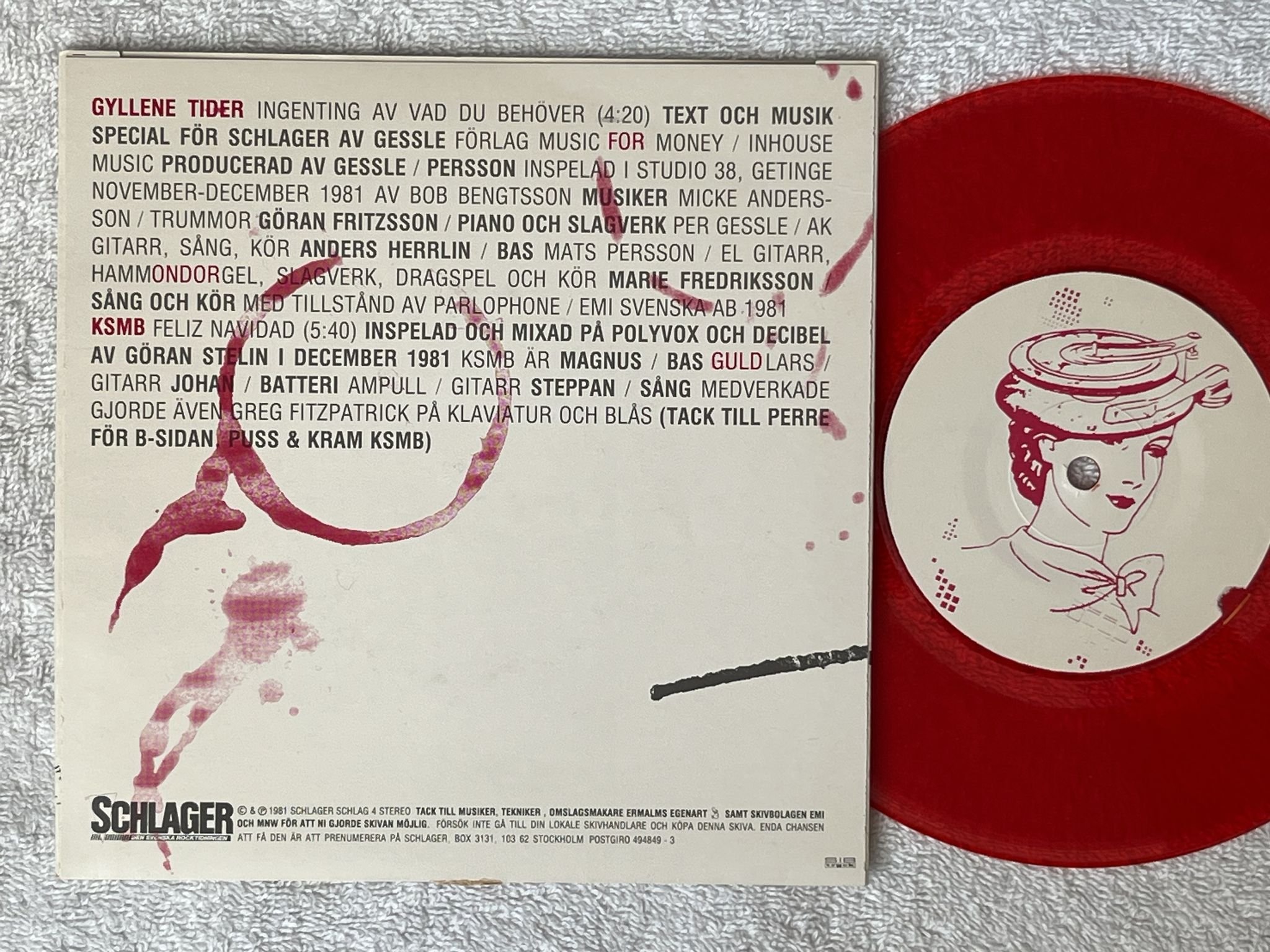 Omslagsbild för skivan KSMB / Gyllene Tider 7" -81 Swe SCHLAGER SCHLAG 4