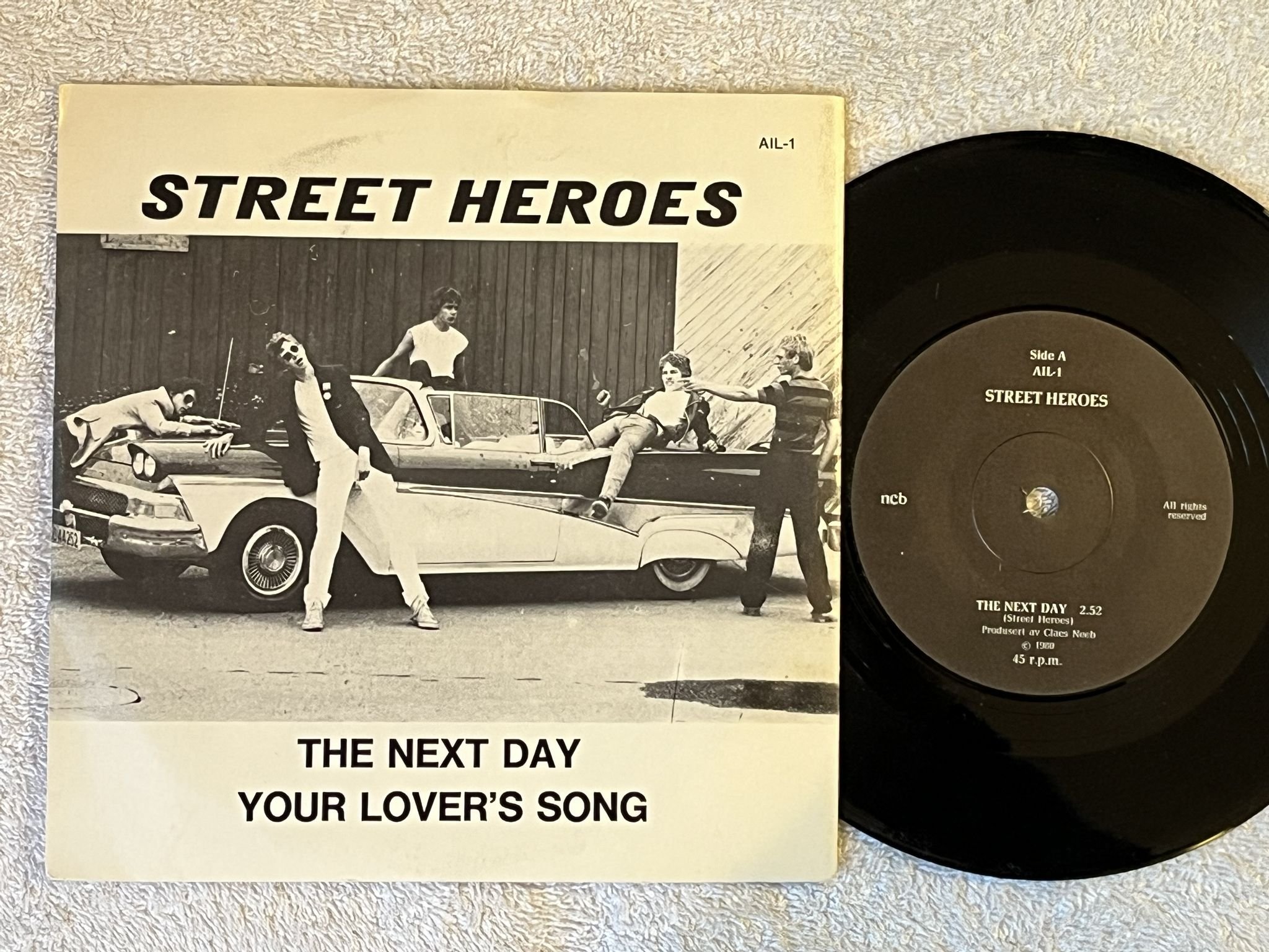 Omslagsbild för skivan STREET HEROES the next day 7" -80 Nor ASPEDAMMEN IDRETTSLAG AIL1 ** POWER POP **