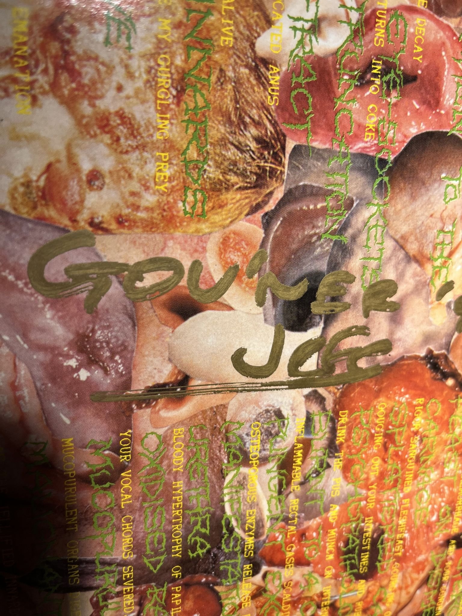 Omslagsbild för skivan CARCASS Reek Of Putrefaction LP -88 UK EARACHE MOSH 6 ** SIGNED BY 3 MEMBERS **