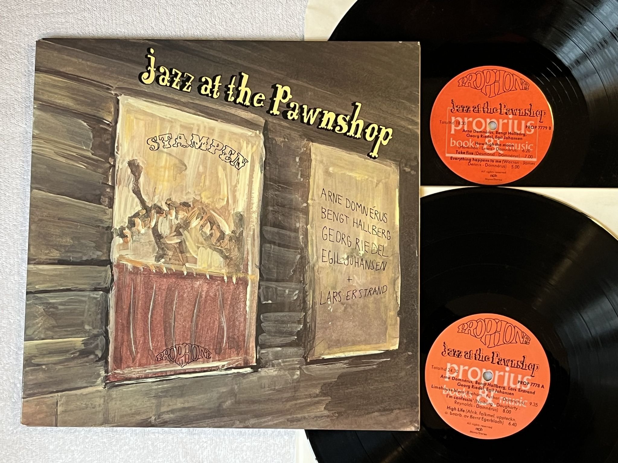 Omslagsbild för skivan ARNE DOMNERUS JAZZ AT THE PAWNSHOP 2xLP -77 SWE PROPRIUS PROP 7778-79 AUDIOPHILE