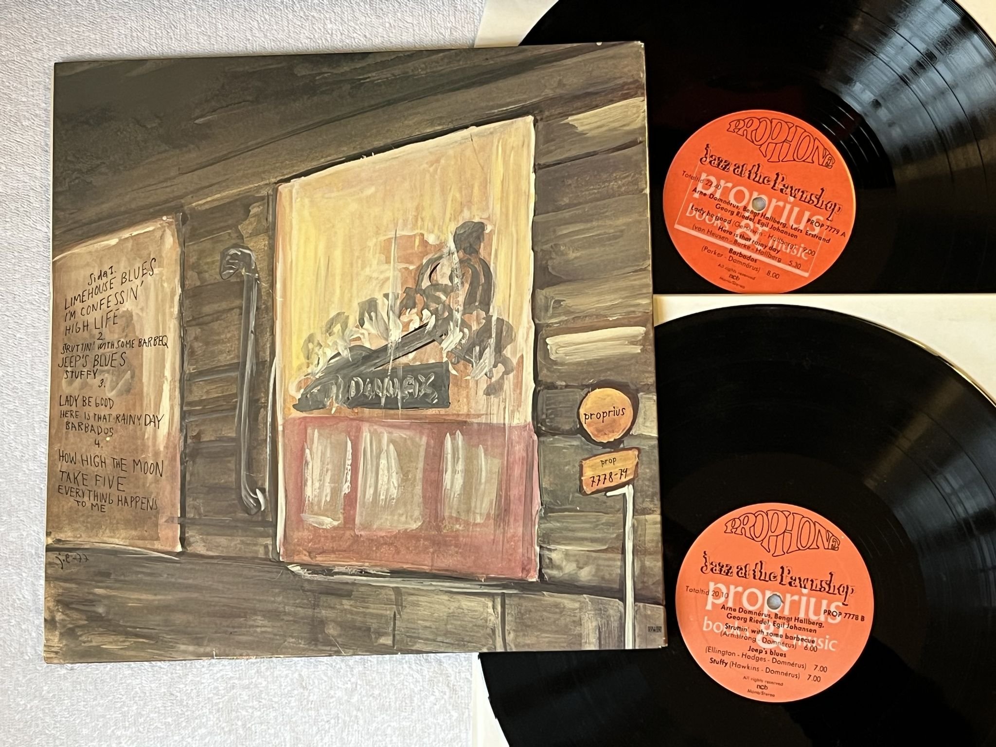 Omslagsbild för skivan ARNE DOMNERUS JAZZ AT THE PAWNSHOP 2xLP -77 SWE PROPRIUS PROP 7778-79 AUDIOPHILE