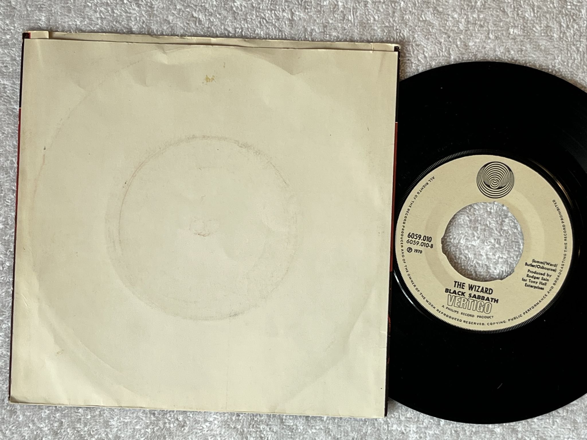Omslagsbild för skivan BLACK SABBATH paranoid 7" -70 Norway VERTIGO 6059 010