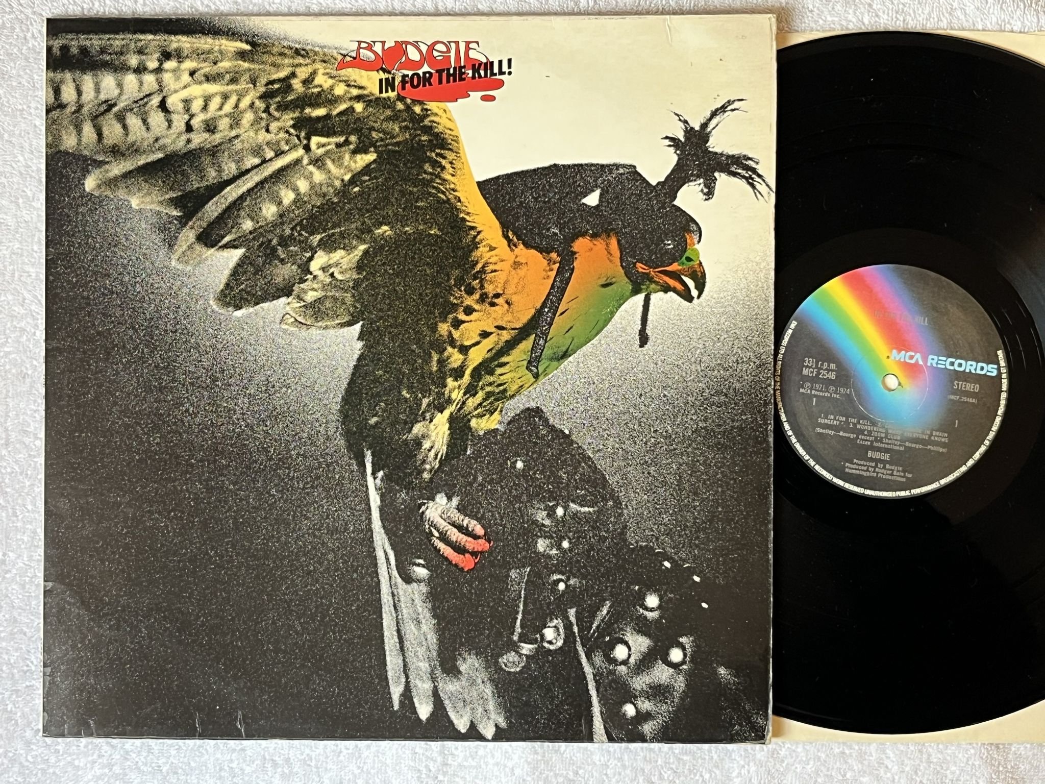 Omslagsbild för skivan BUDGIE in for the kill LP -74 UK MCA MCF 2546