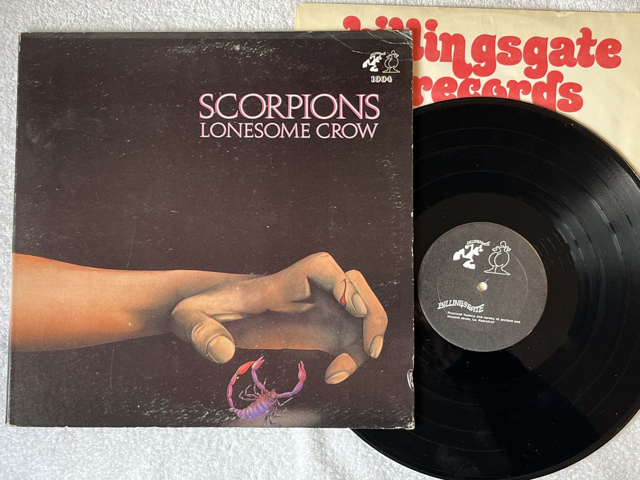 Omslagsbild för skivan SCORPIONS lonesome crow LP -73 US BILLINGSGATE BG-1004 ** HARD PROG **