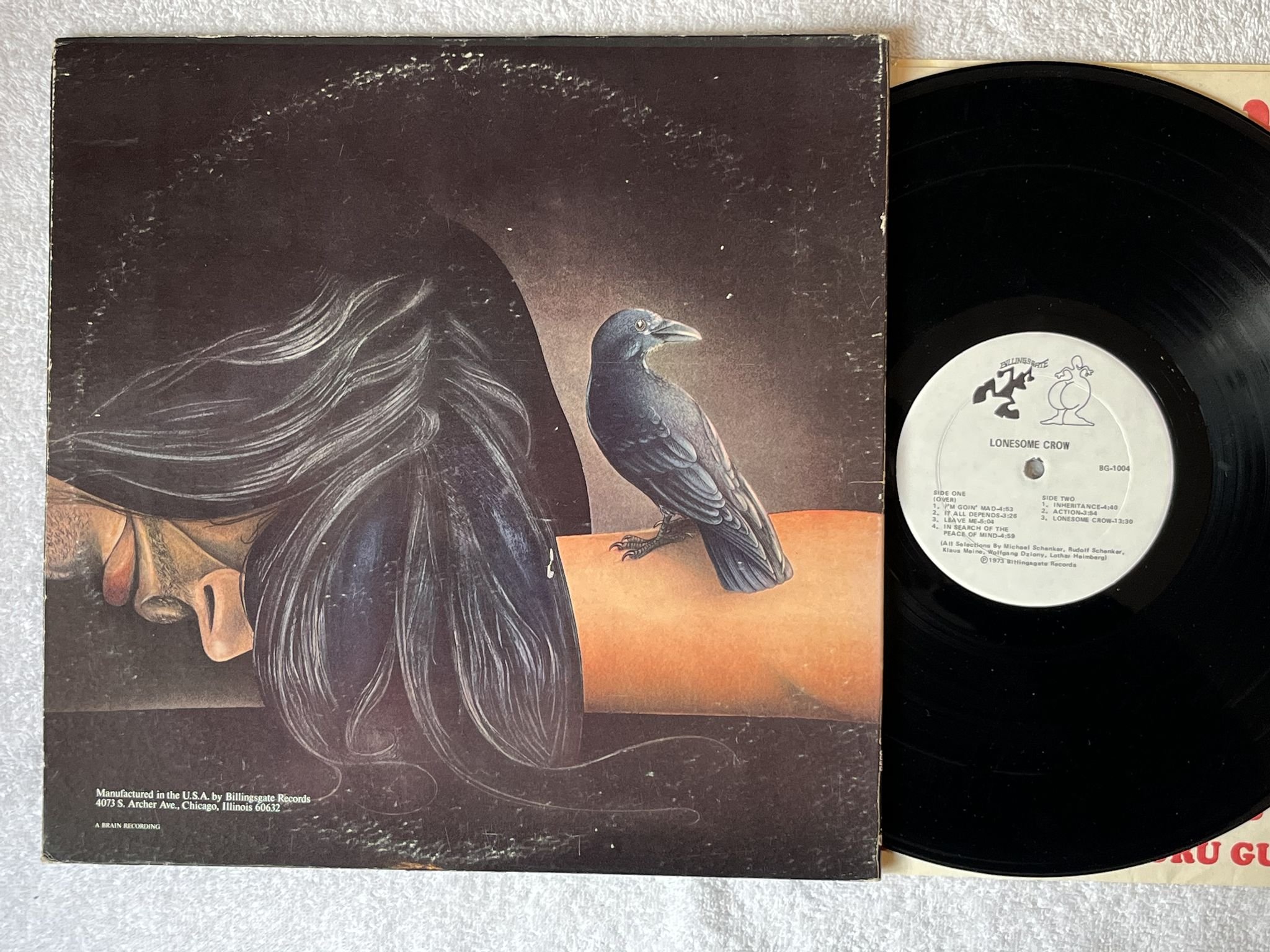 Omslagsbild för skivan SCORPIONS lonesome crow LP -73 US BILLINGSGATE BG-1004 ** HARD PROG **
