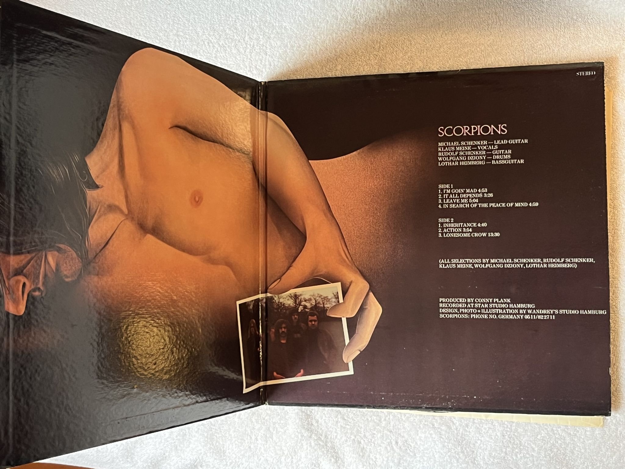 Omslagsbild för skivan SCORPIONS lonesome crow LP -73 US BILLINGSGATE BG-1004 ** HARD PROG **