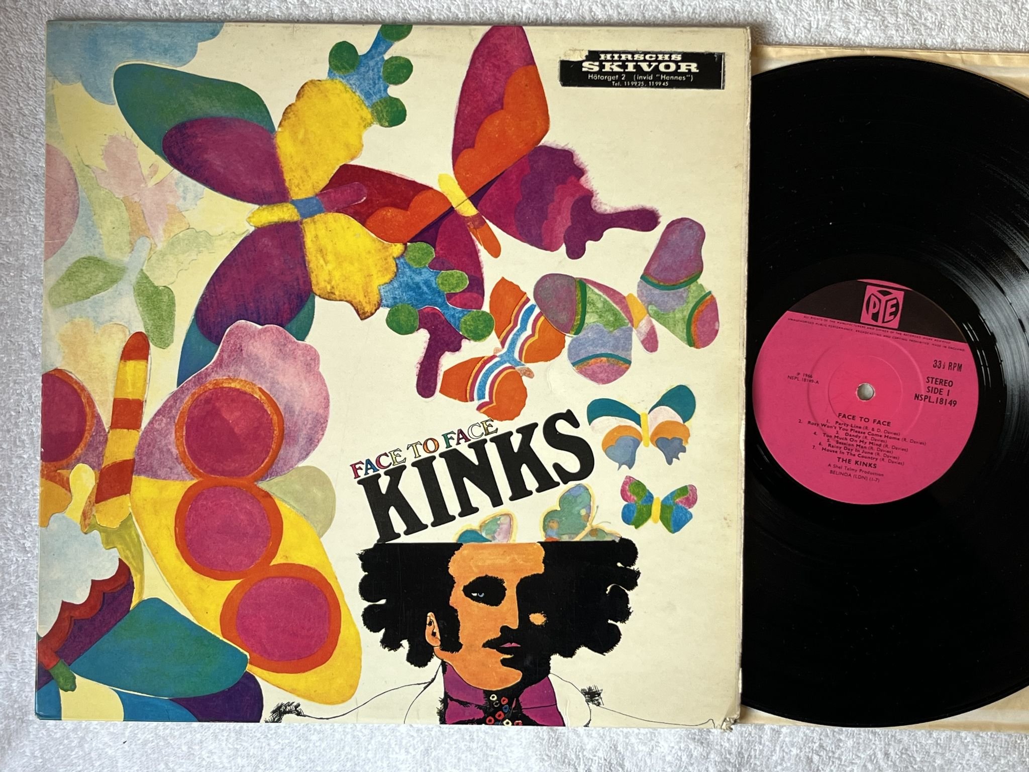 Omslagsbild för skivan THE KINKS face to face LP -66 UK PYE NSLP 18149