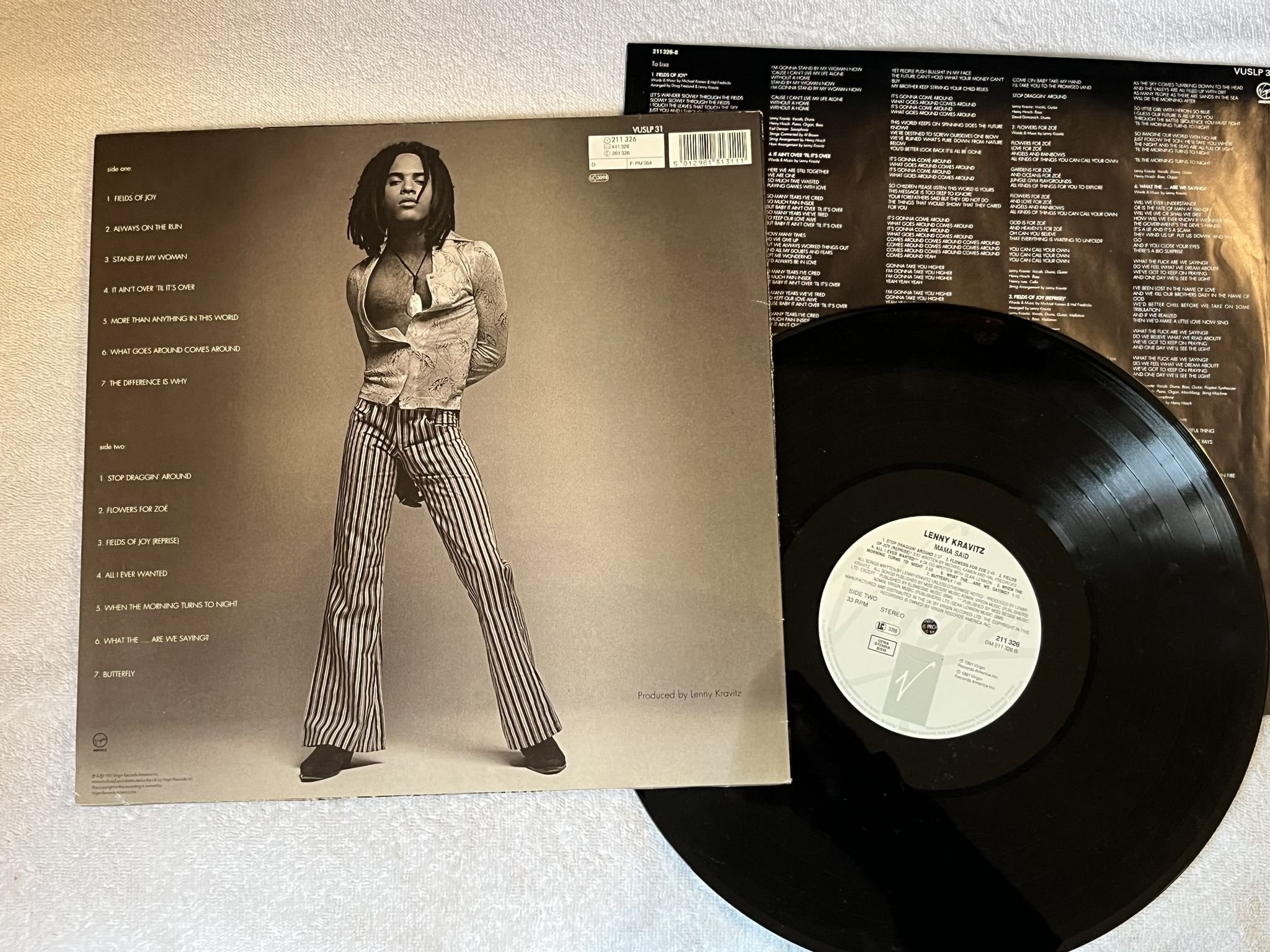 Omslagsbild för skivan LENNY KRAVITZ mama said LP -91 VIRGIN 211 326 **** CLASSIC ****