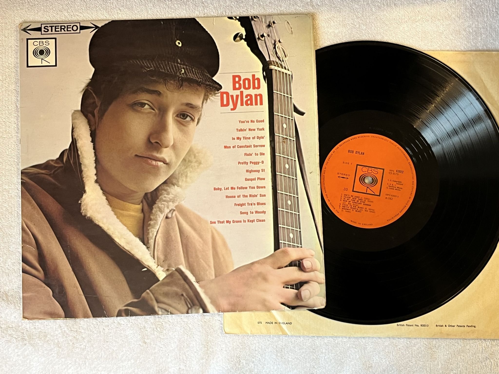 Omslagsbild för skivan BOB DYLAN s/t LP -64 UK stereo CBS SBPG 62022 *** only 33 on labels ***