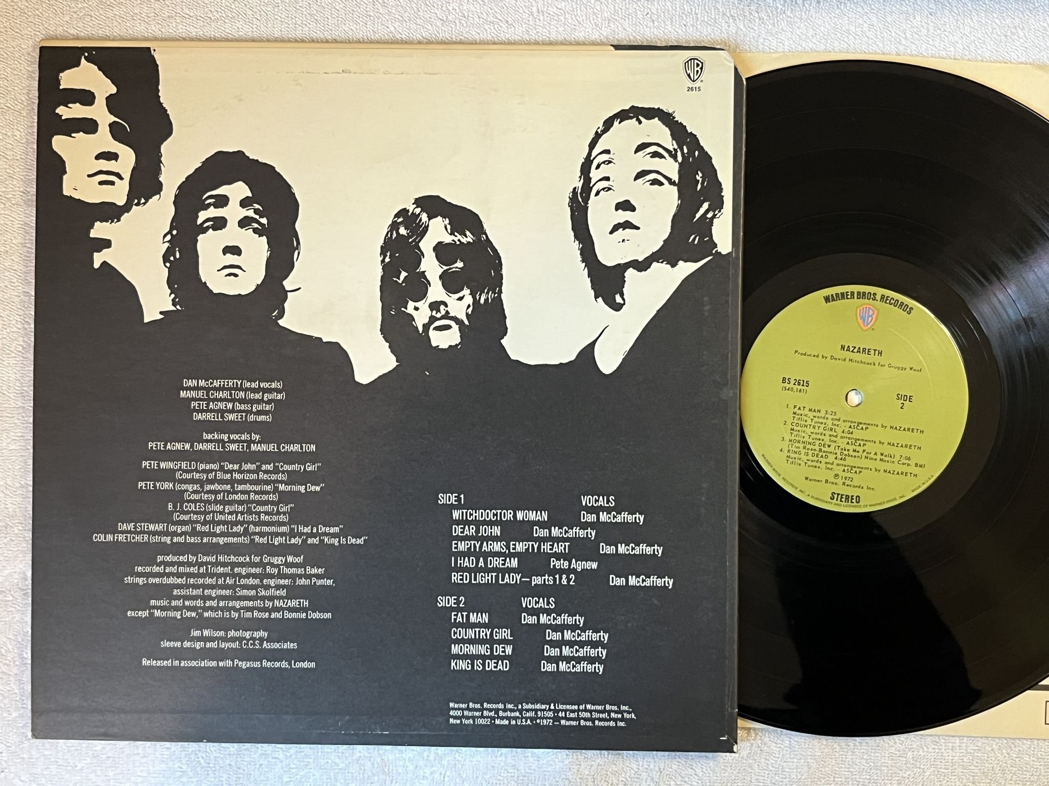 Omslagsbild för skivan NAZARETH s/t LP -72 US WARNER BROS BS 2615