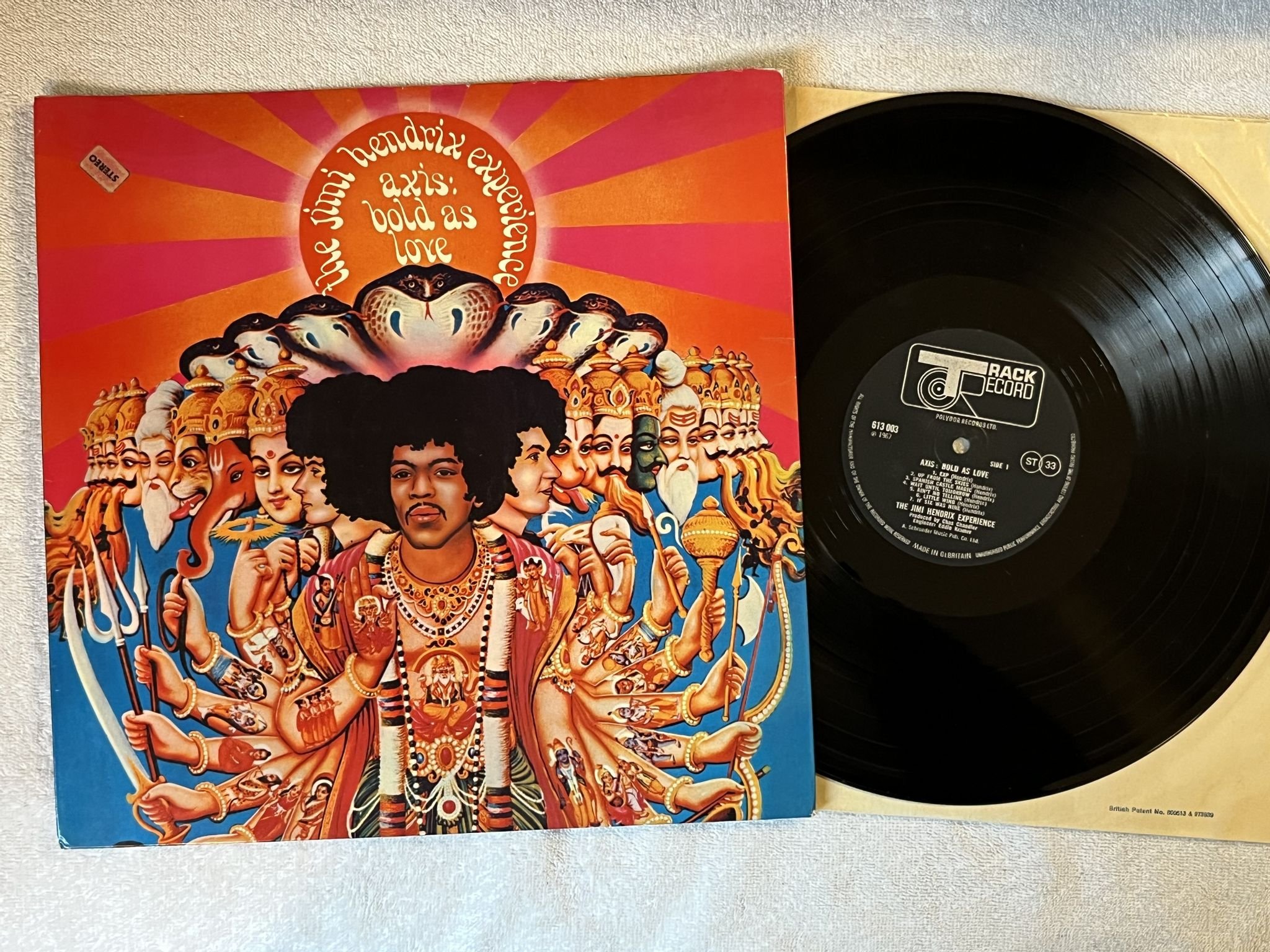 Omslagsbild för skivan THE JIMI HENDRIX EXPERIENCE axis: bold as love LP -67 UK TRACK 613003
