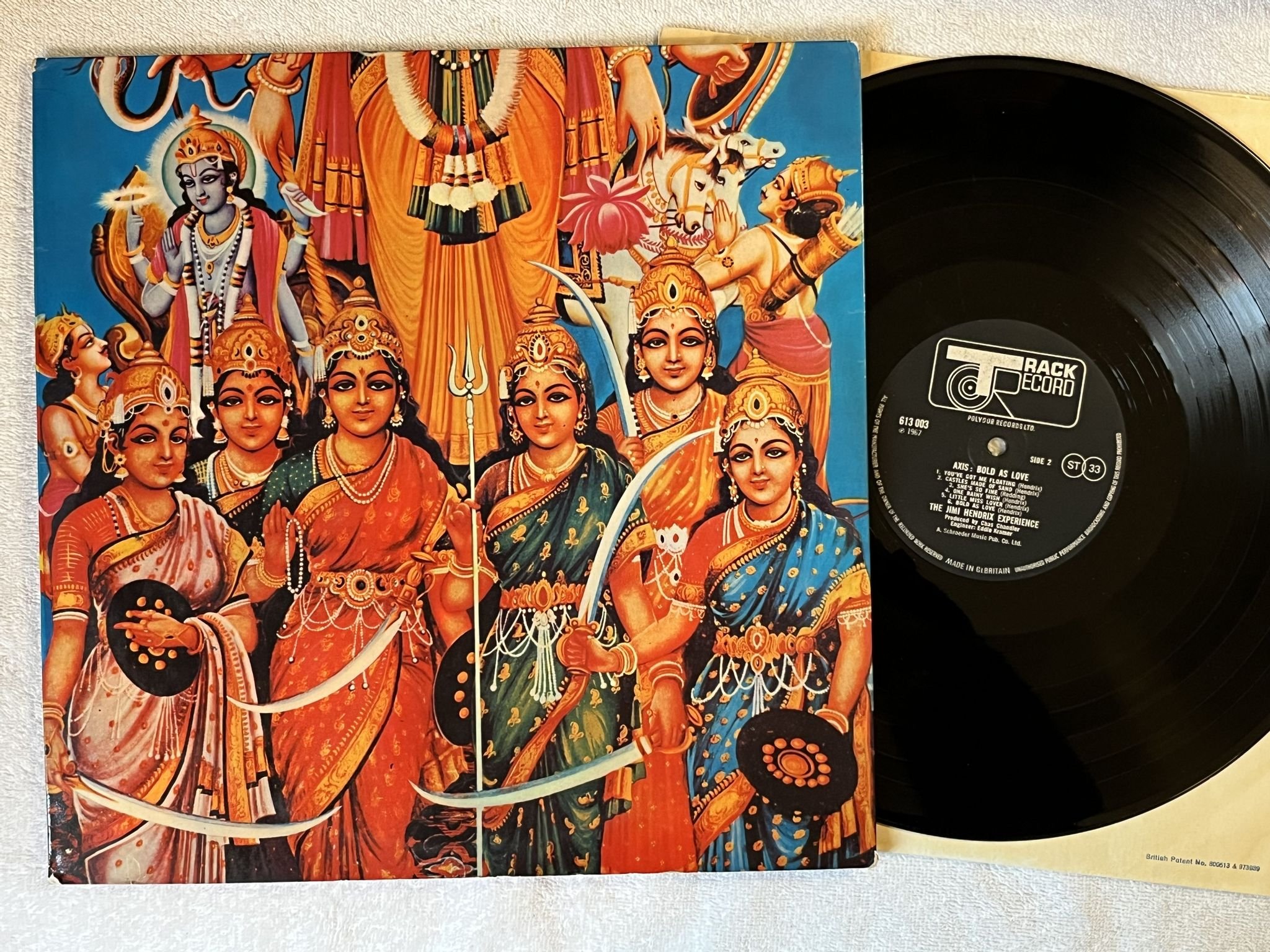 Omslagsbild för skivan THE JIMI HENDRIX EXPERIENCE axis: bold as love LP -67 UK TRACK 613003