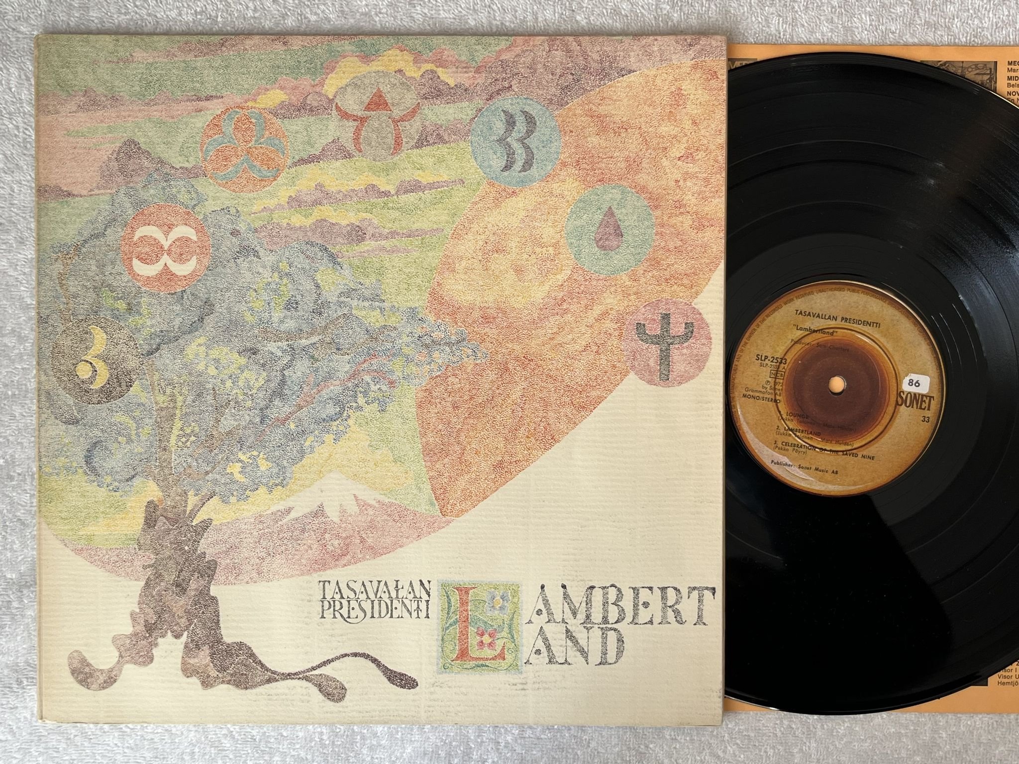 Omslagsbild för skivan TASAVALLAN PRESIDENTTI lambert land LP -72 ncb SONET SLP-2533