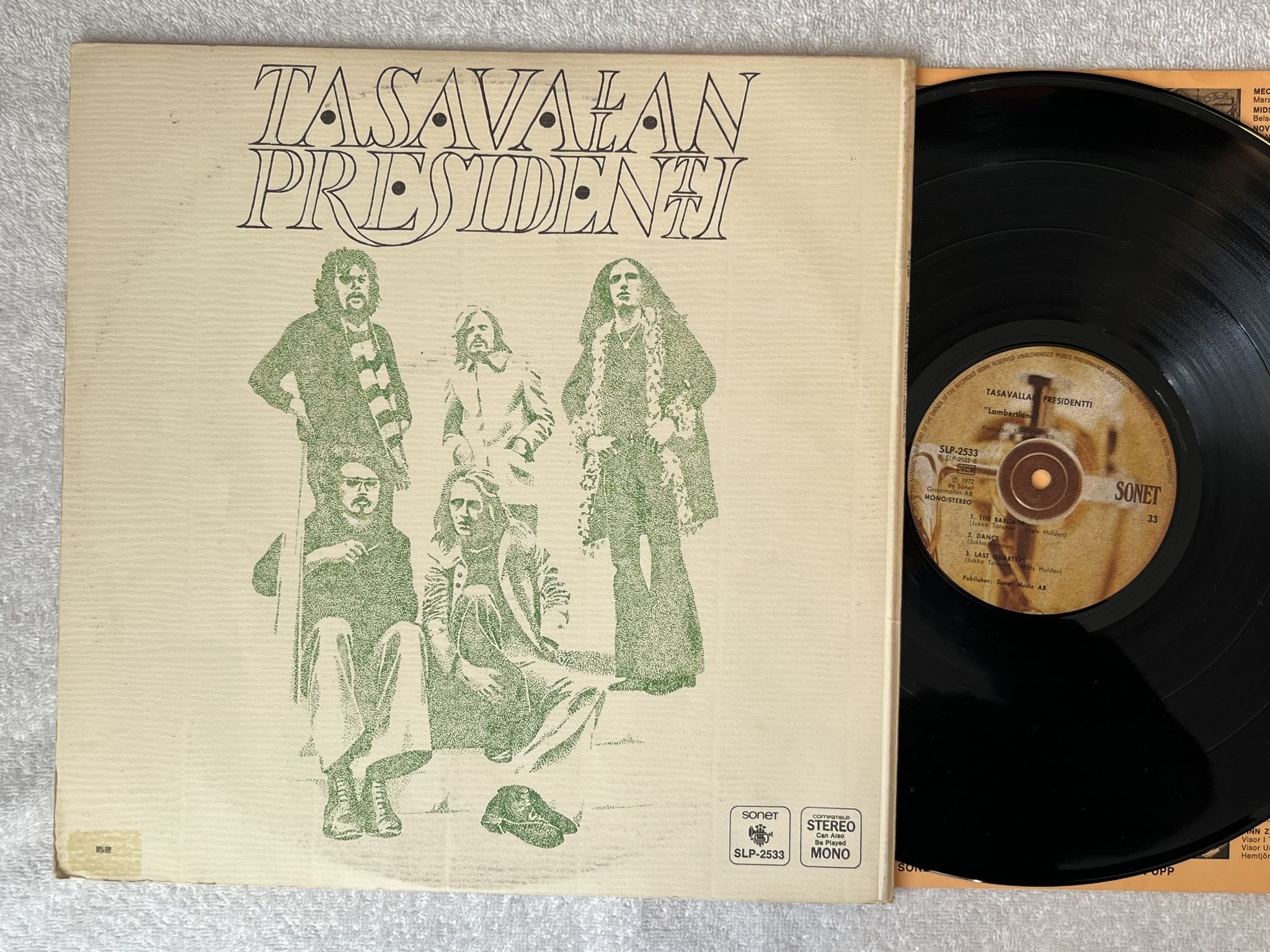 Omslagsbild för skivan TASAVALLAN PRESIDENTTI lambert land LP -72 ncb SONET SLP-2533