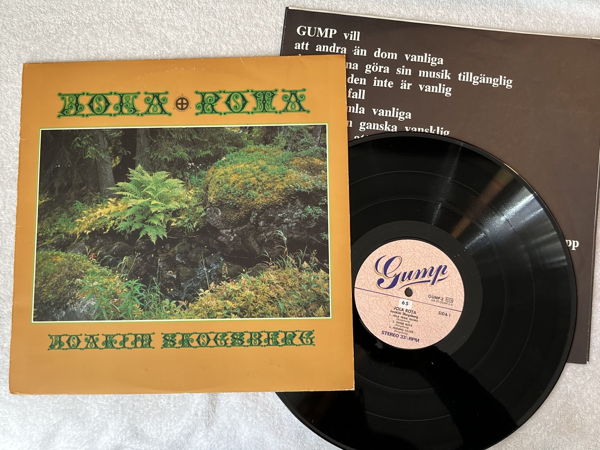 Omslagsbild för skivan JOAKIM SKOGSBERG jola rota LP -72 Swe GUMP-2 *** RARE FOLK PROG ***