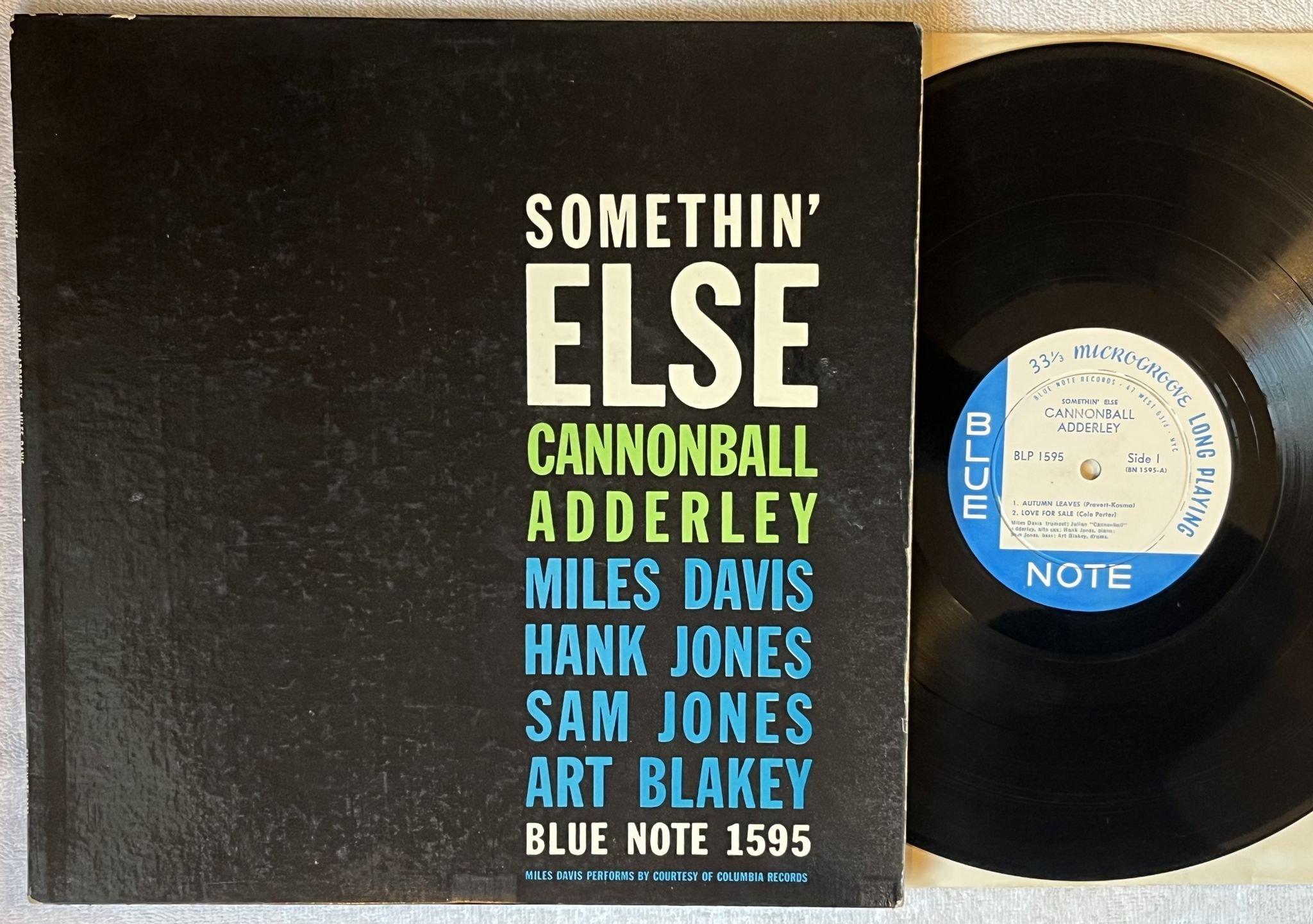 Omslagsbild för skivan CANNONBALL ADDERLEY somethin' else LP -58 US 1st OG BLUE NOTE BLP 1595