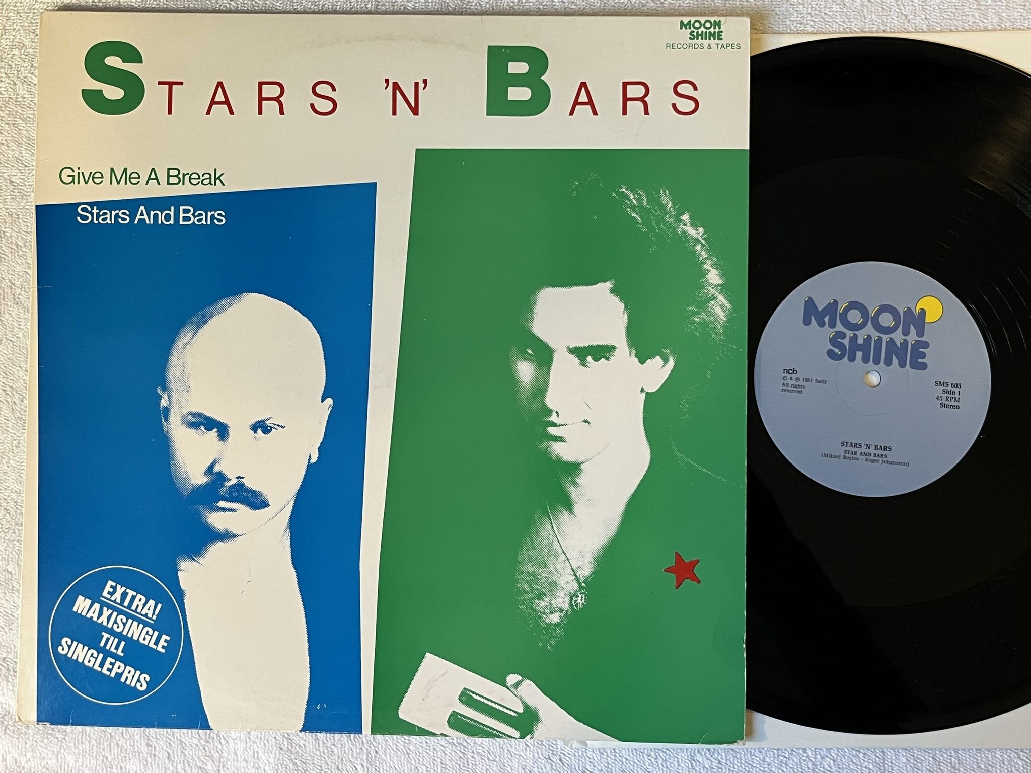 Omslagsbild för skivan STARS 'N' BARS give me a break 12" -81 MOONSHINE SMS 603 ** rare disco **