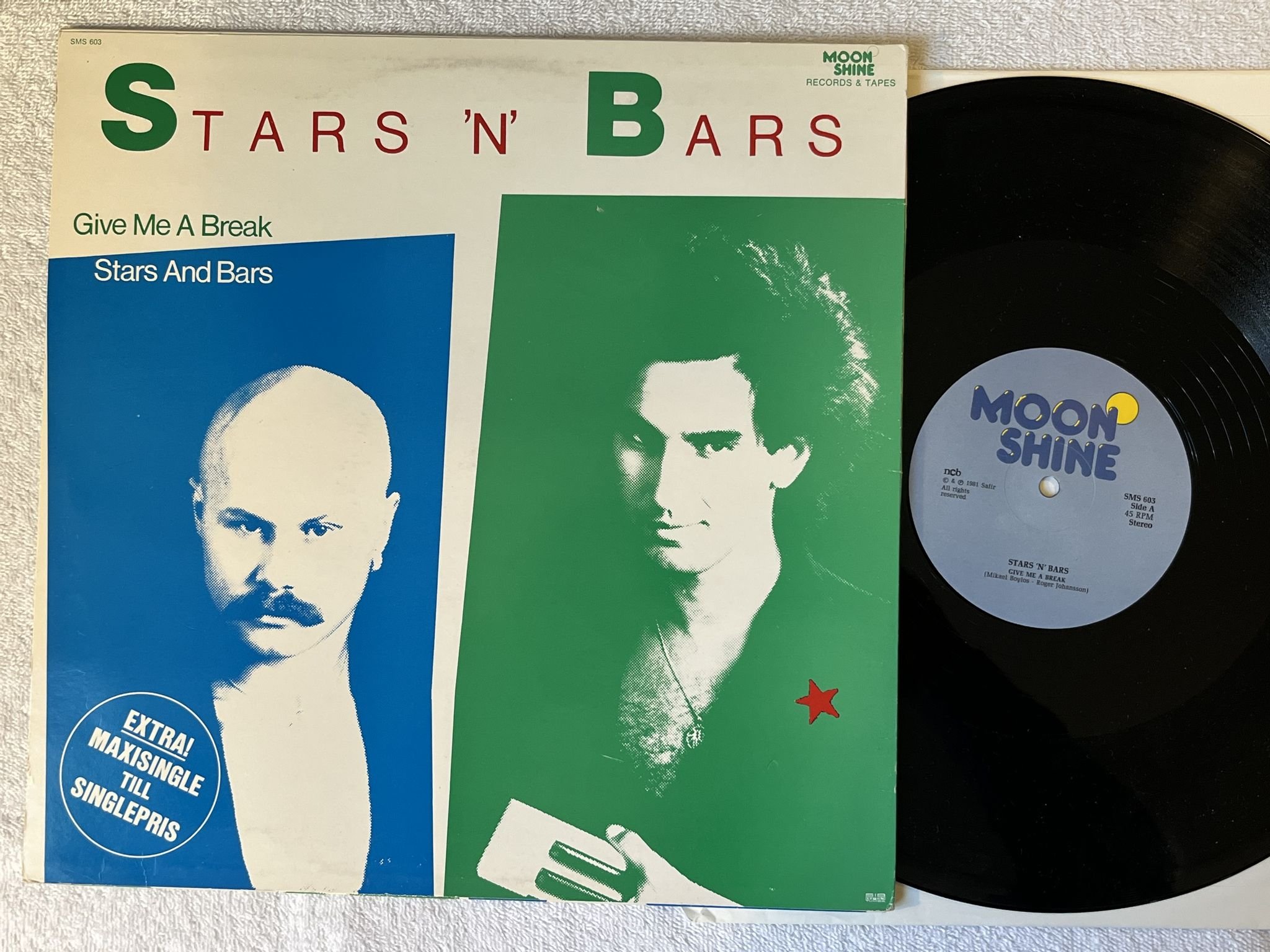 Omslagsbild för skivan STARS 'N' BARS give me a break 12" -81 MOONSHINE SMS 603 ** rare disco **
