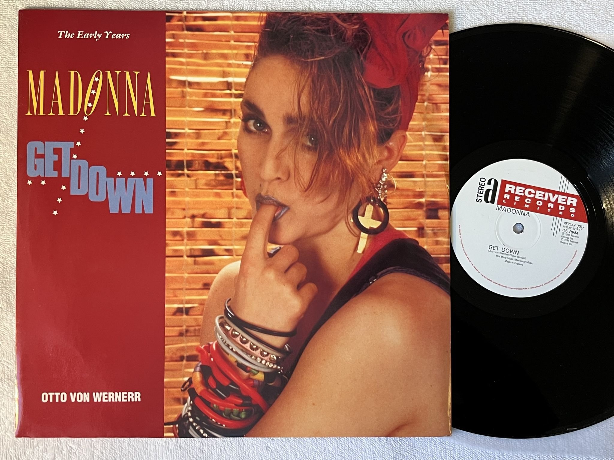 Omslagsbild för skivan MADONNA Otto Von Wernherr - Get Down 12" -91 UK REPLAY 3017