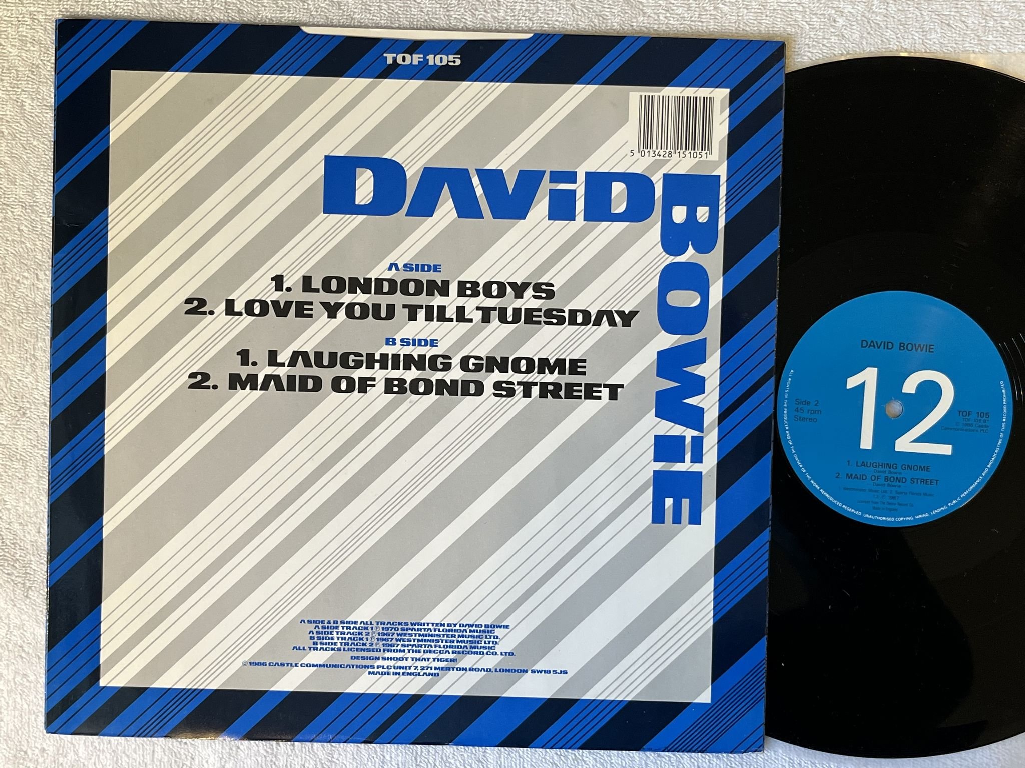 Omslagsbild för skivan DAVID BOWIE Archive4 12" -86 UK CASTLE TOF 105