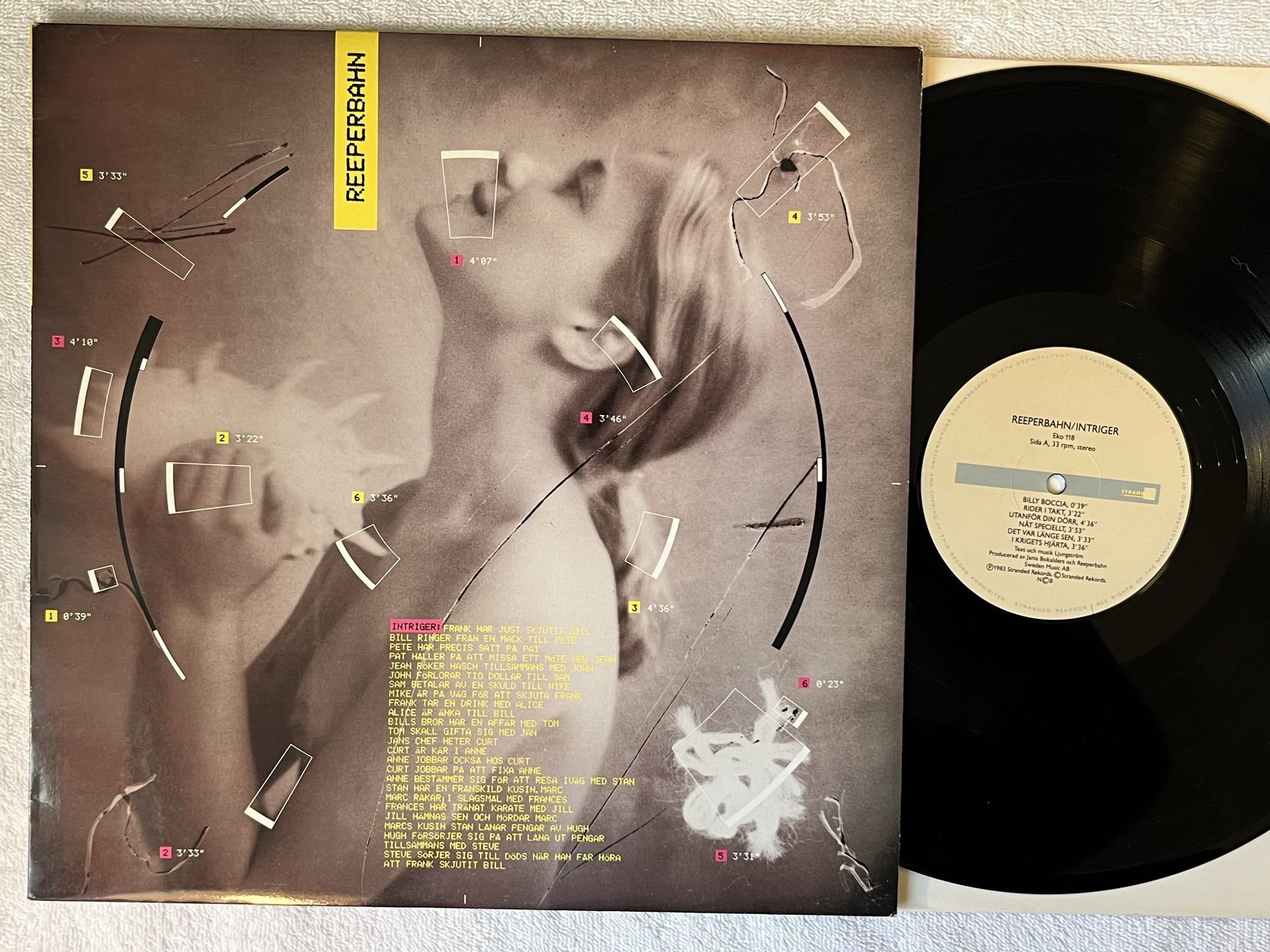 Omslagsbild för skivan REEPERBAHN intriger LP -83 STRANDED EKO 118
