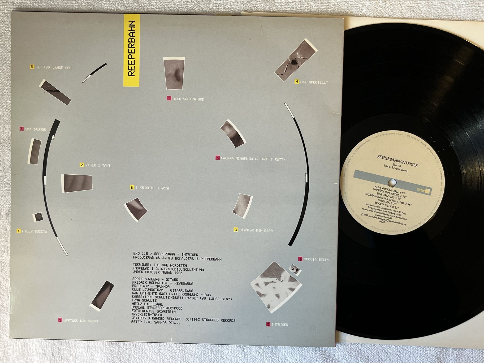 Omslagsbild för skivan REEPERBAHN intriger LP -83 STRANDED EKO 118