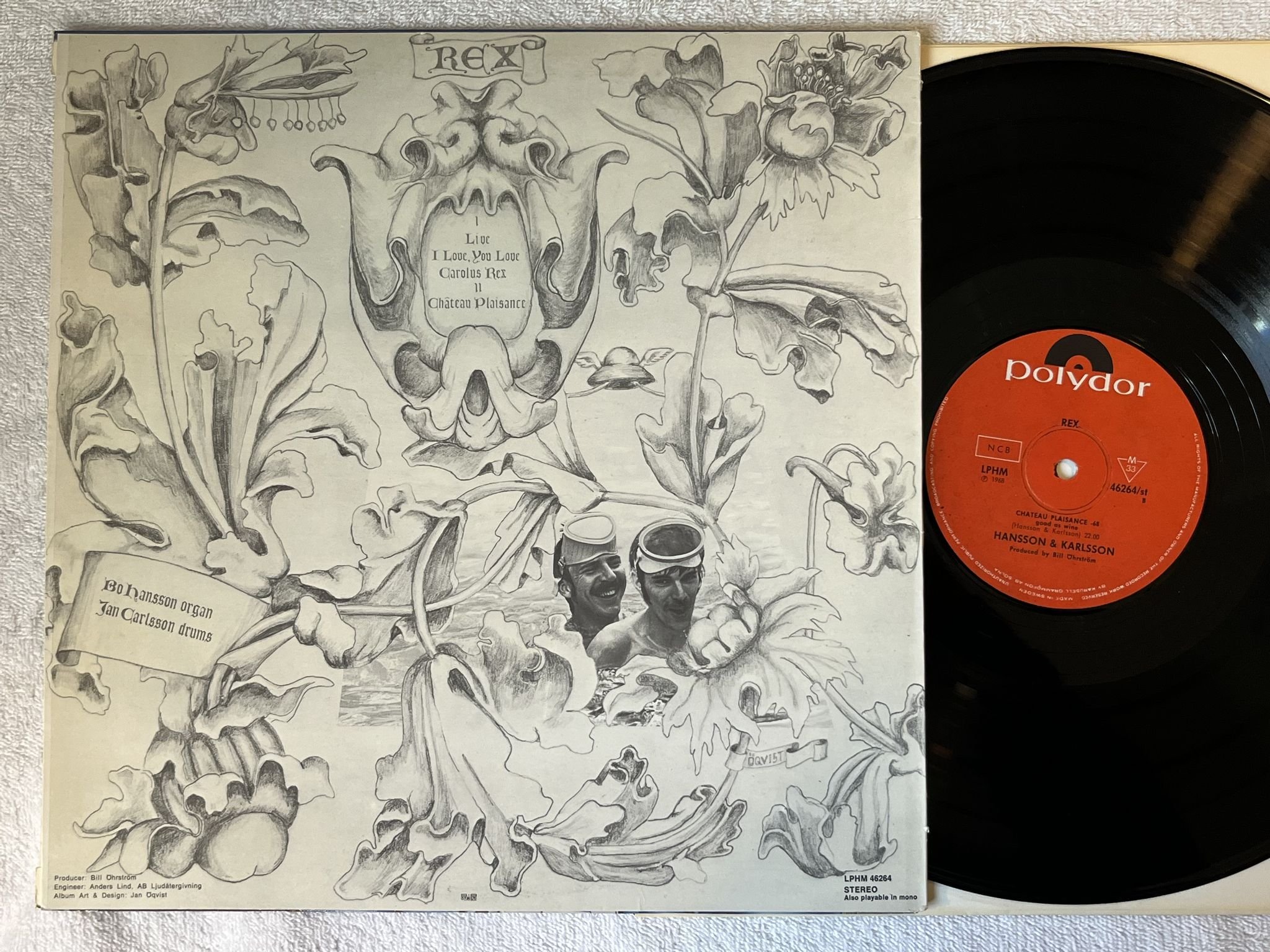 Omslagsbild för skivan HANSSON & KARLSSON rex LP -68 Swe POLYDOR LPHM 46264 *** PSYCH ***