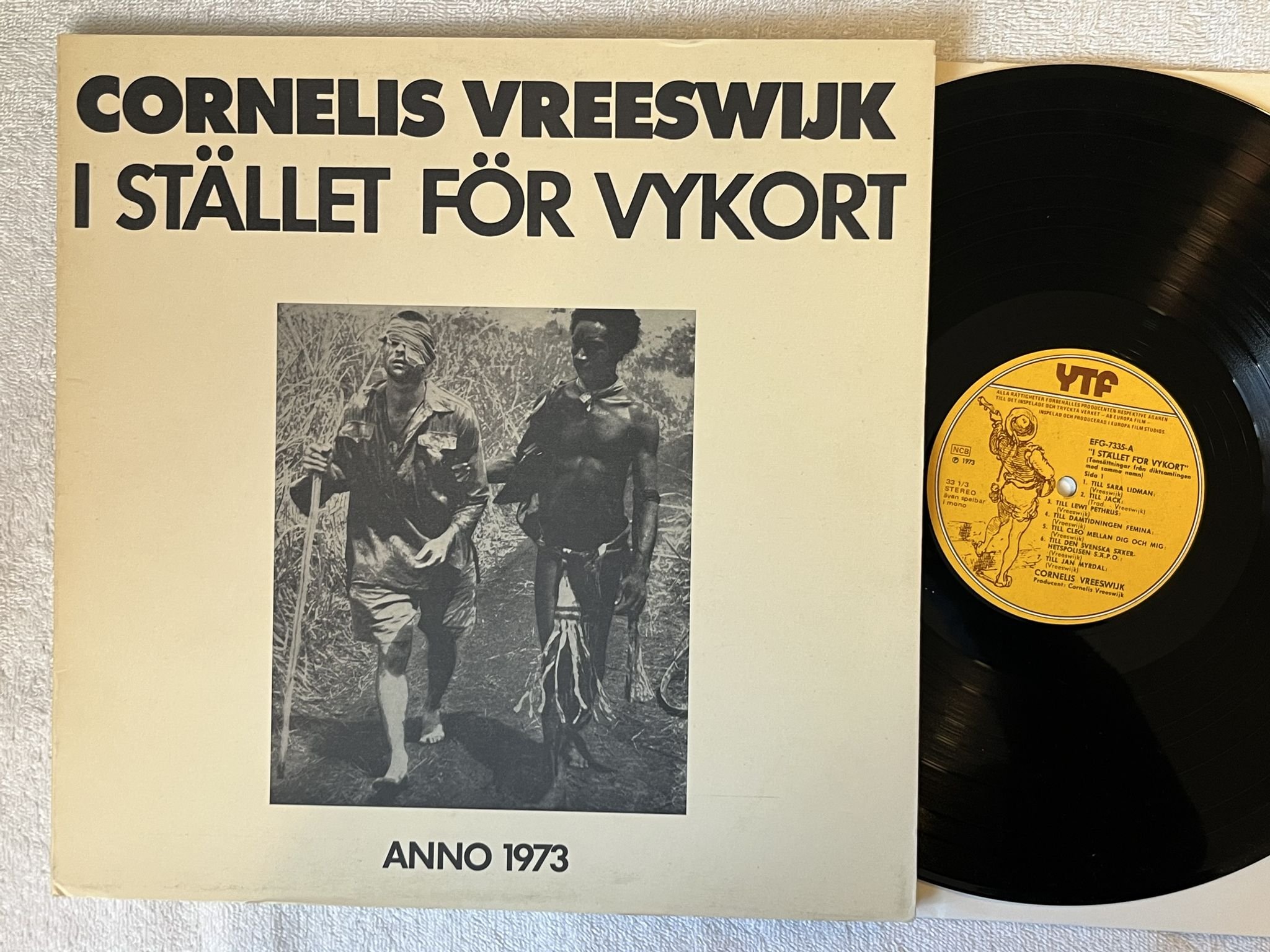 Omslagsbild för skivan CORNELIS VREESWIJK i stället för vykort LP -73 YTF EFG 7335