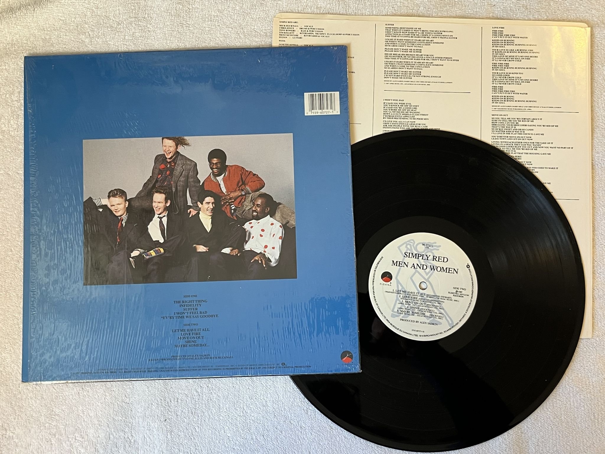 Omslagsbild för skivan SIMPLY RED men and women LP -87 Can ELEKTRA 9607271