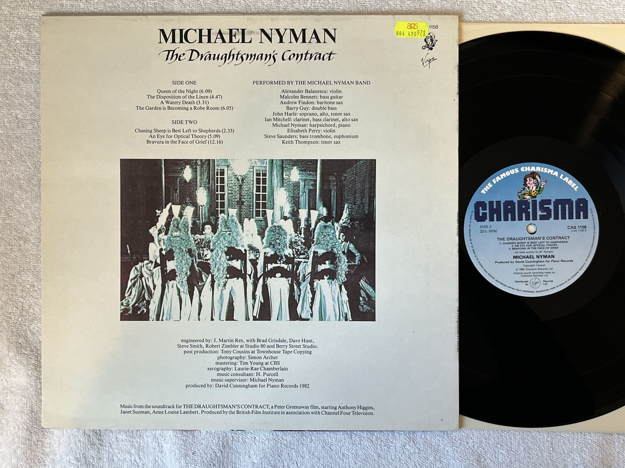 Omslagsbild för skivan MICHAEL NYMAN The Draughtsman's Contract LP -82 UK CHARISMA CAS 1158