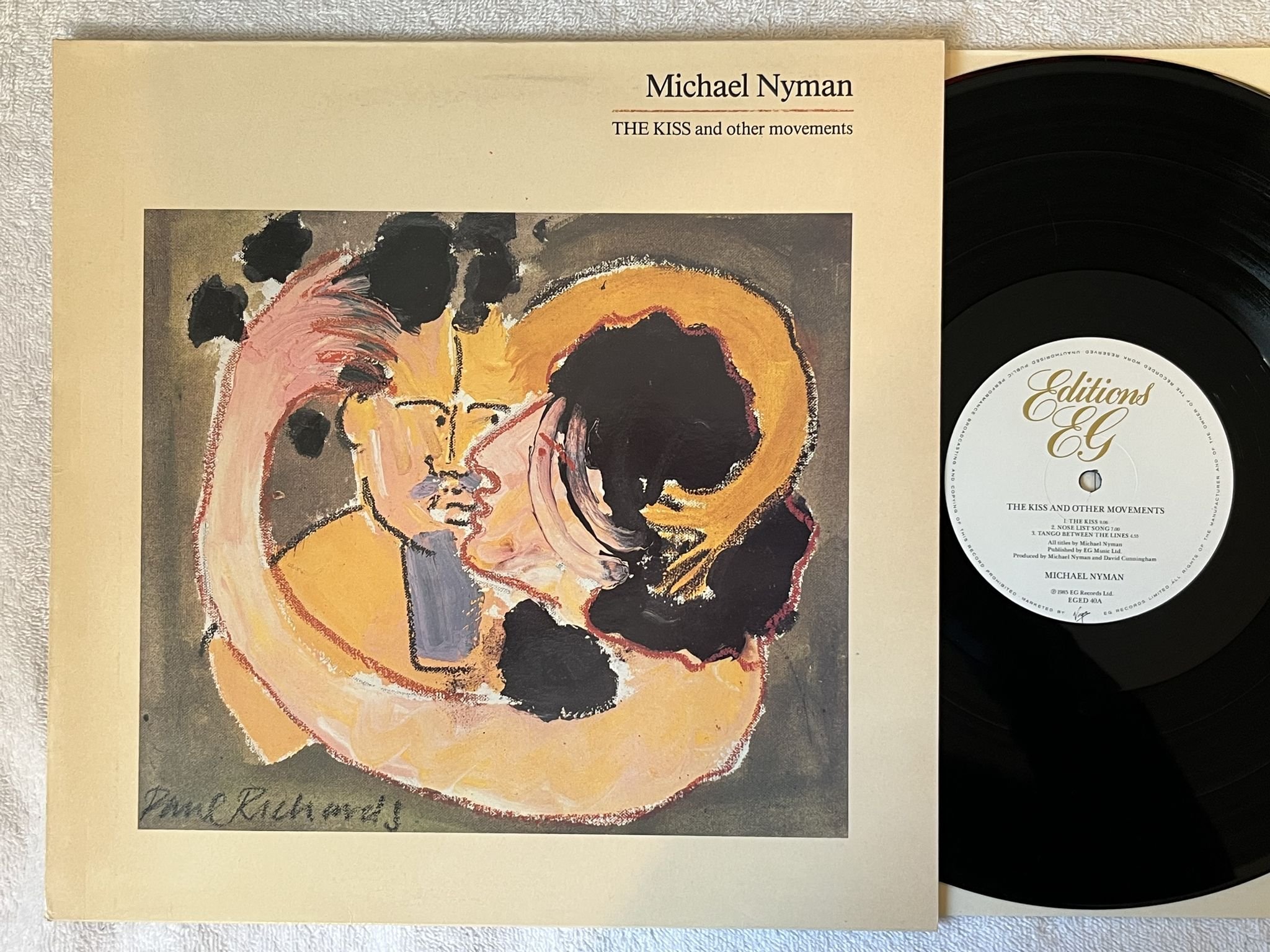 Omslagsbild för skivan MICHAEL NYMAN The Kiss And Other Movements LP re EDITIONS EG EGED 40