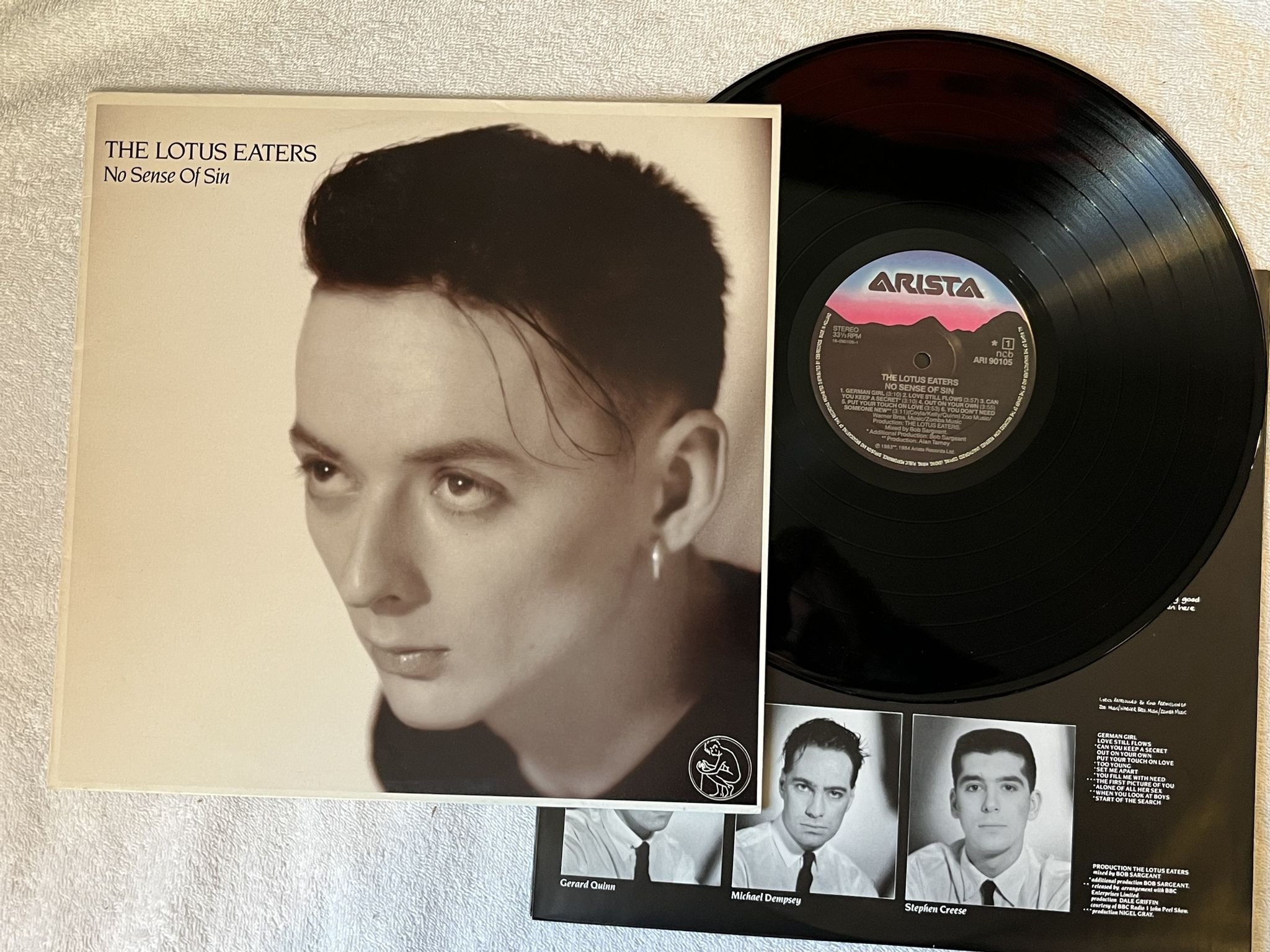 Omslagsbild för skivan THE LOTUS EATERS No Sense Of Sin LP -84 ARISTA ARI 90105