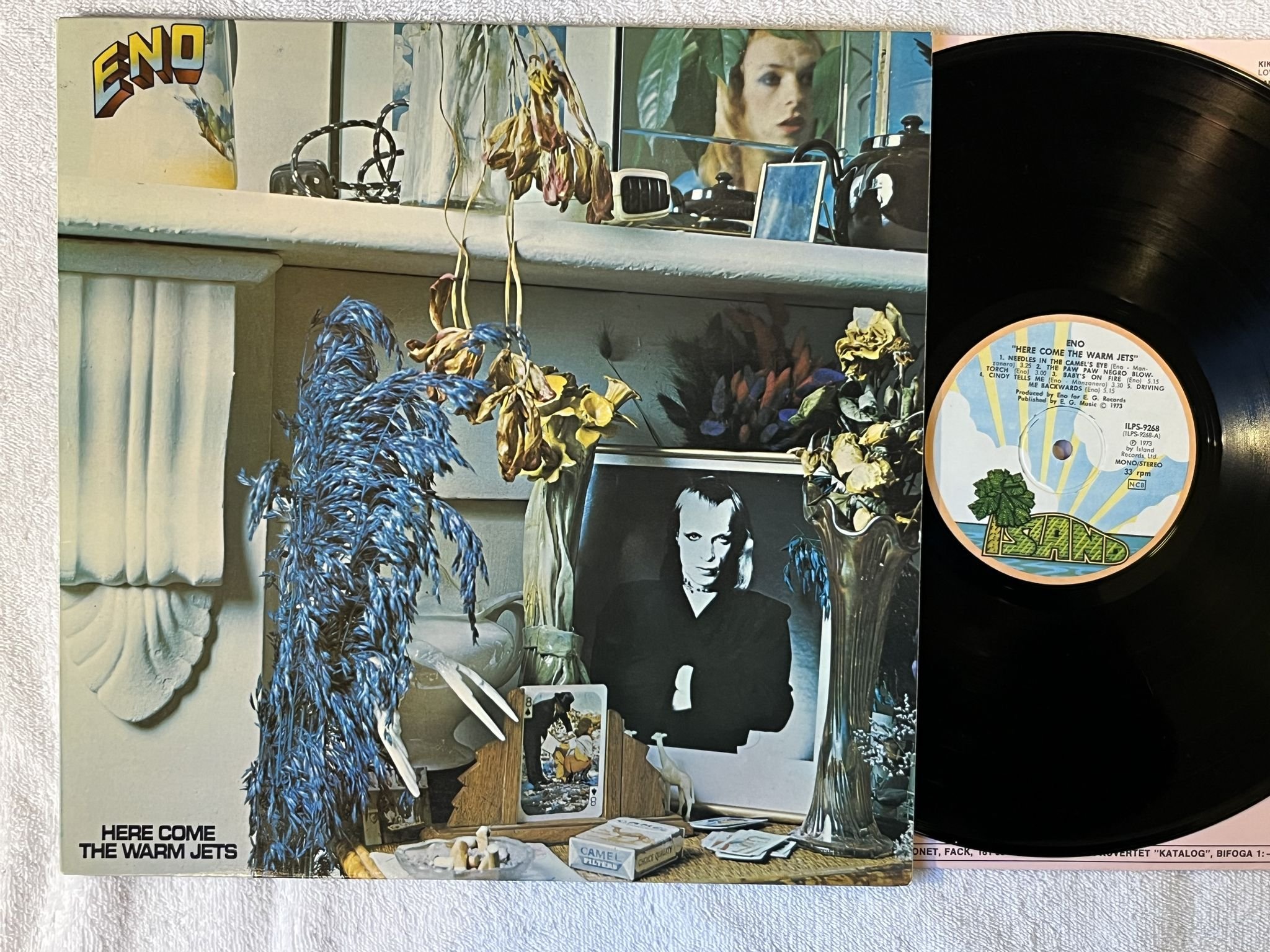Omslagsbild för skivan ENO here come the warm jets LP ncb ISLAND ILPS 9268