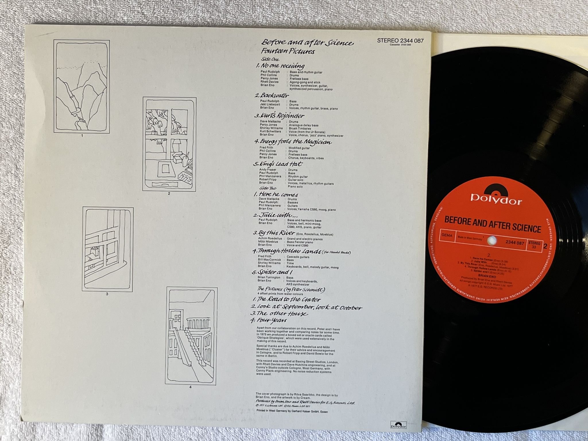 Omslagsbild för skivan BRIAN ENO before and after science LP -77 Ger POLYDOR 2344 087 ** 4 prints **
