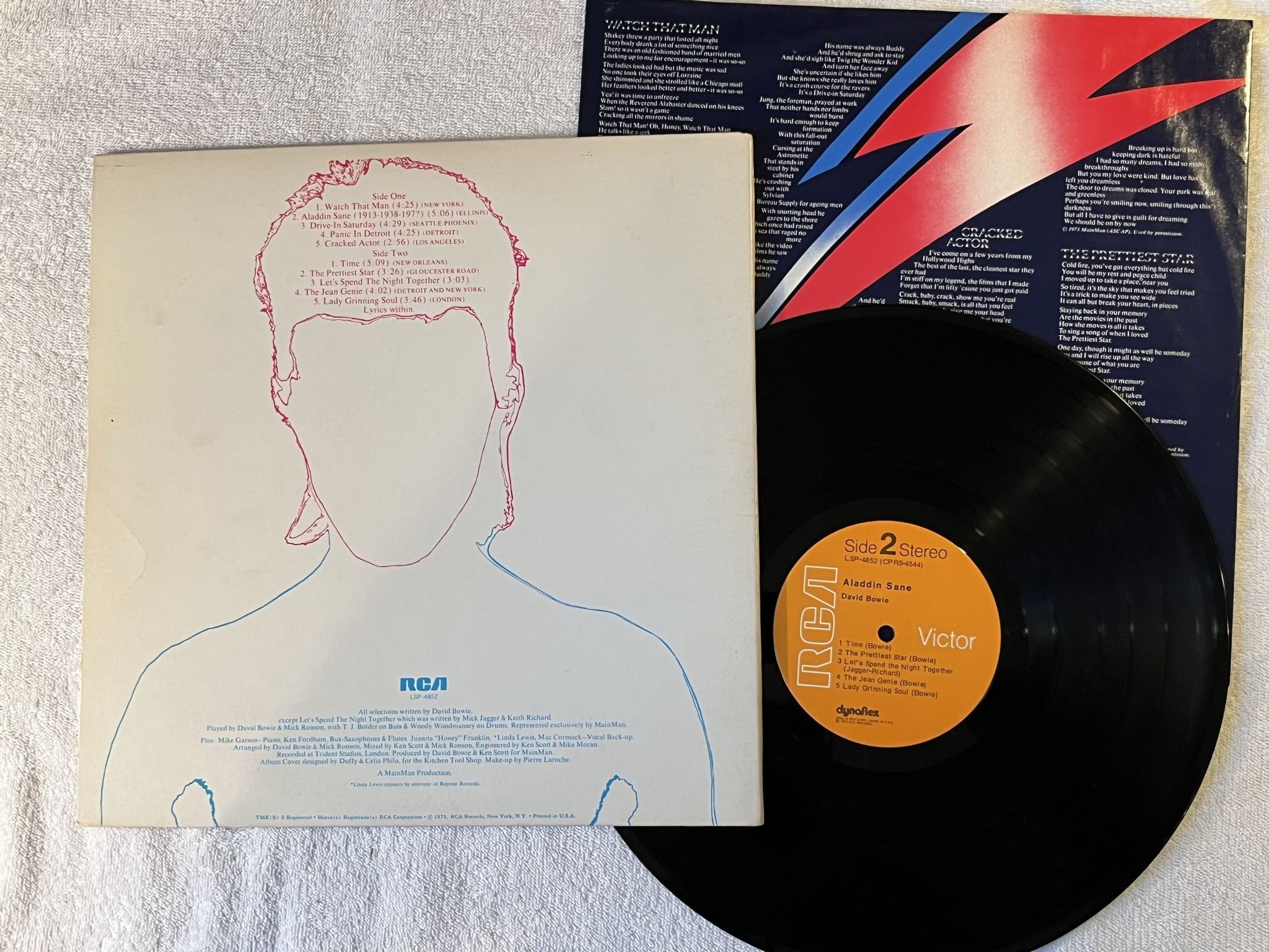 Omslagsbild för skivan DAVID BOWIE aladdin sane LP -73 UK RCA LSP 4852