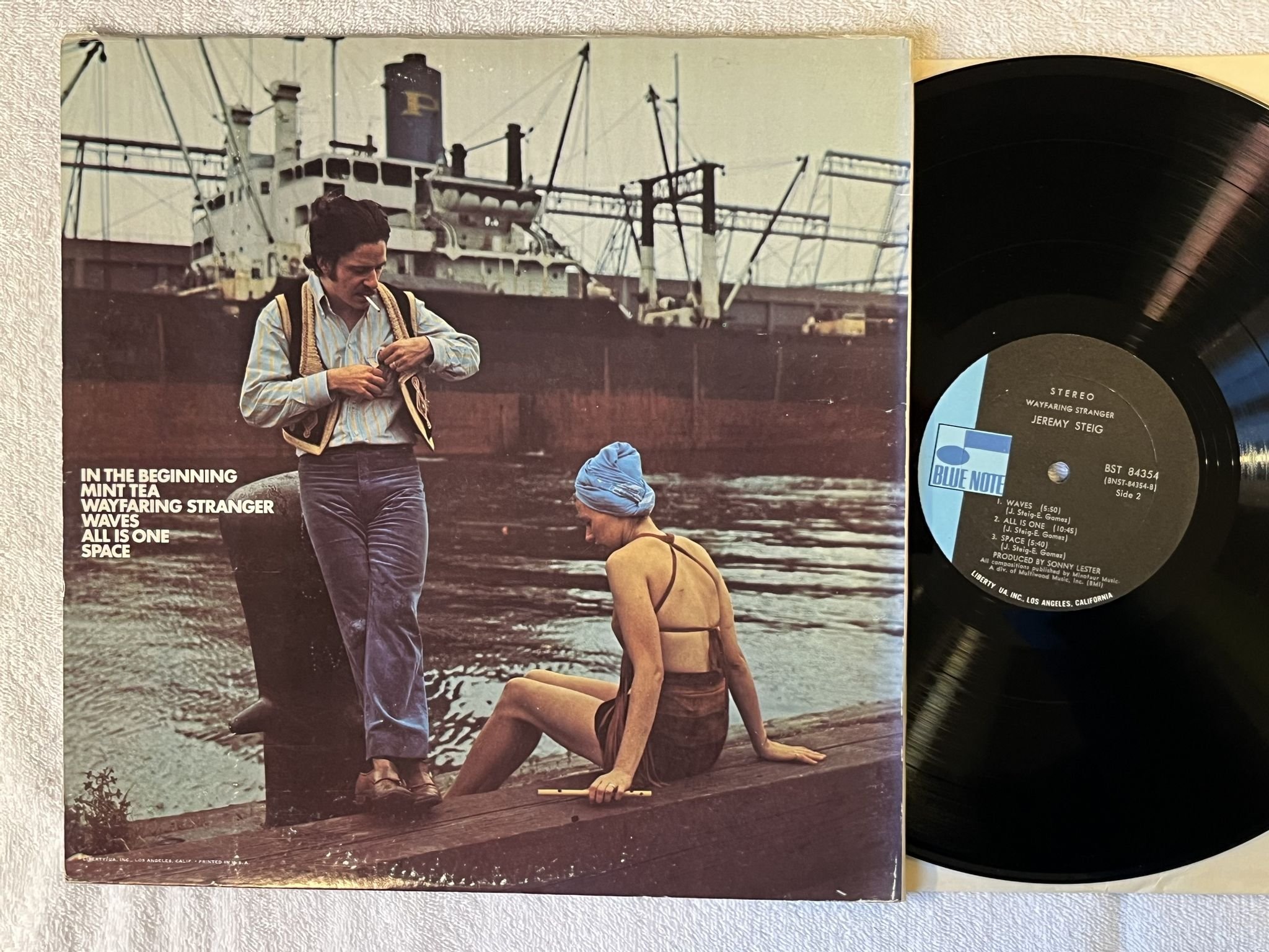 Omslagsbild för skivan JEREMY STEIG wayfaring stranger LP -71 US BLUE NOTE BST 84354