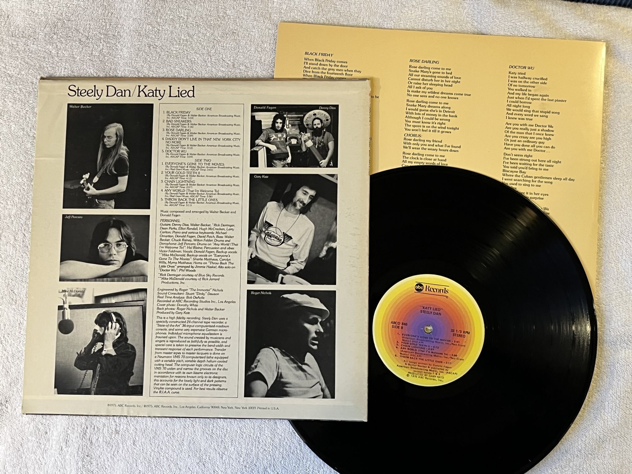 Omslagsbild för skivan STEELY DAN katy lied LP -75 US ABC ABCD 846