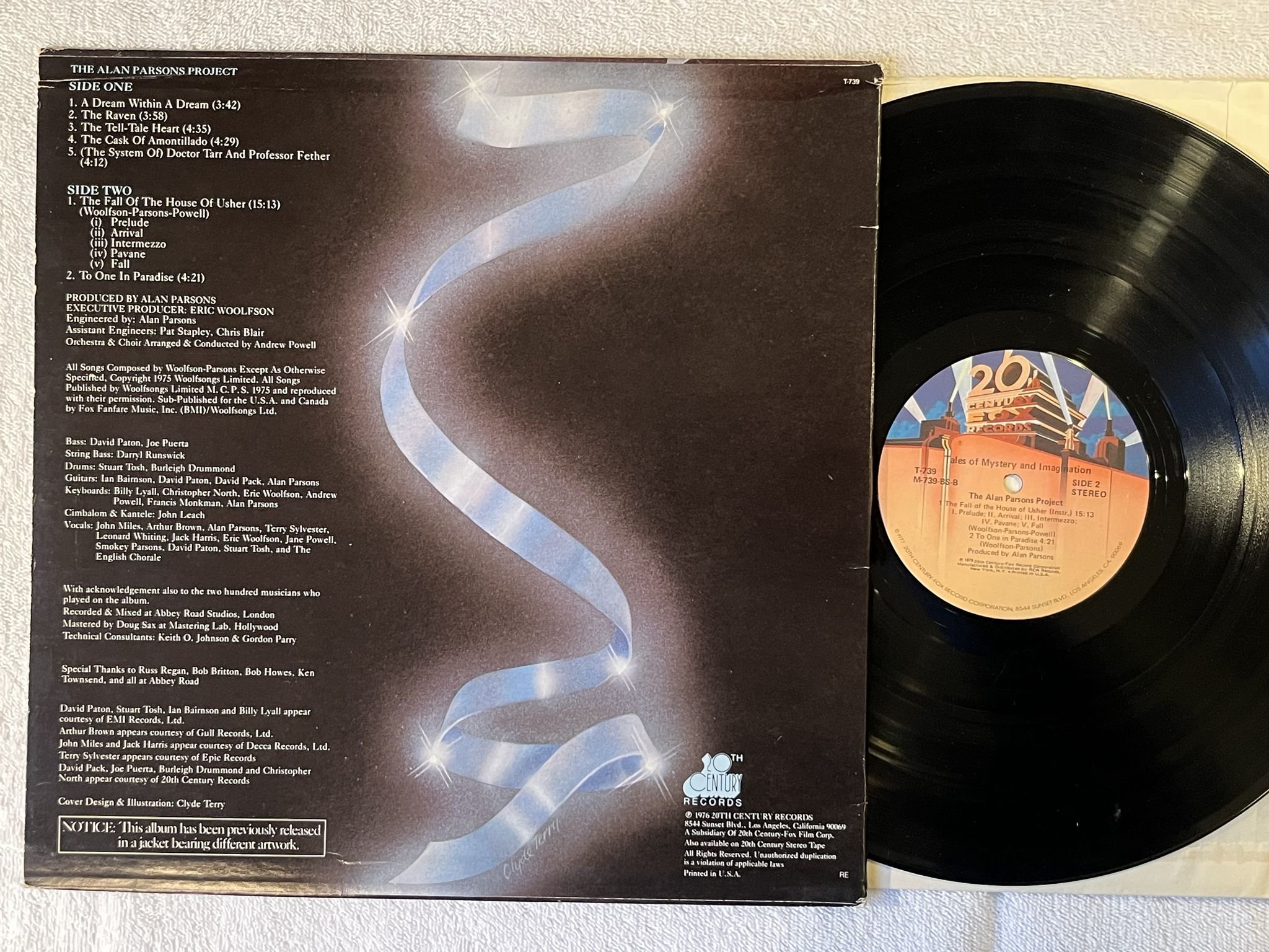 Omslagsbild för skivan THE ALAN PARSON PROJECT tales of mystery and imagination LP -76 US 20TH CENTURY