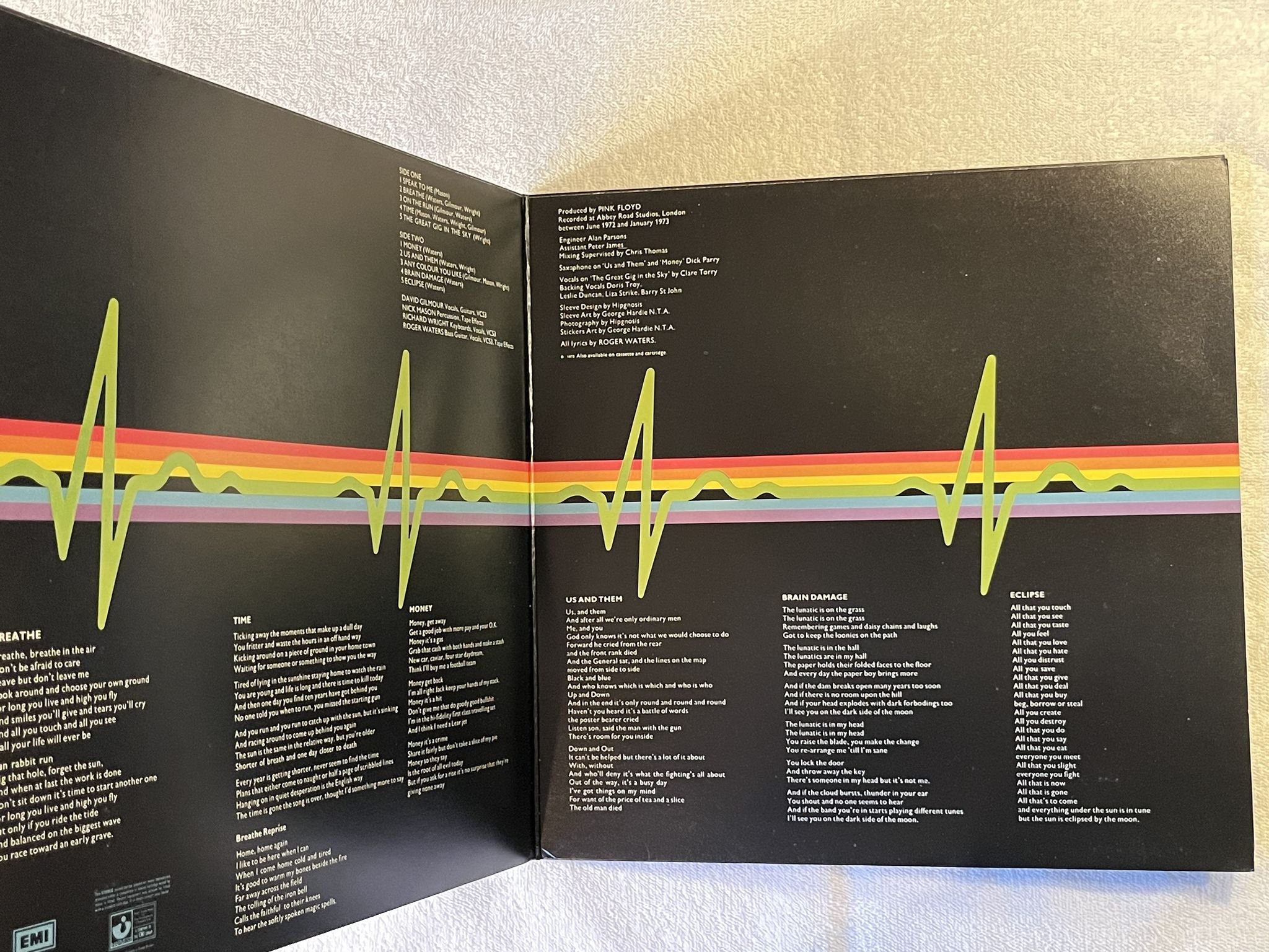 Omslagsbild för skivan PINK FLOYD dark side of the moon LP UK EMI / HARVEST SHVL 804 ** Complete **
