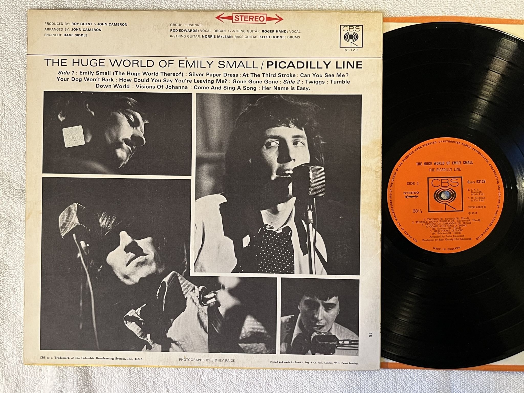 Omslagsbild för skivan PICADILLY LINE The Huge World Of Emily Small LP -67 UK CBS SBPG 63129 * PSYCH *