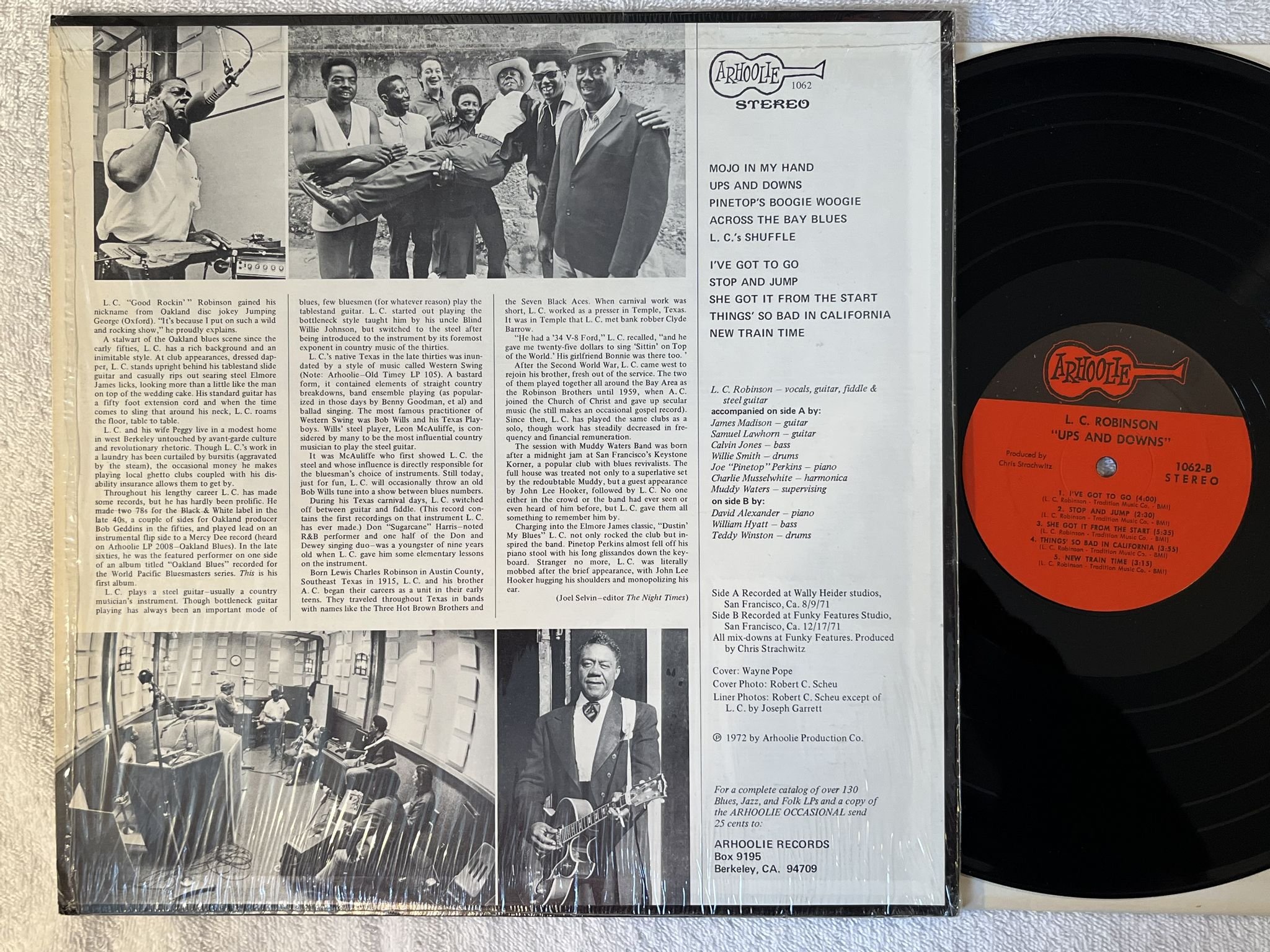 Omslagsbild för skivan LC ROBINSON ups and downs LP -72 US ARHOOLIE 1062