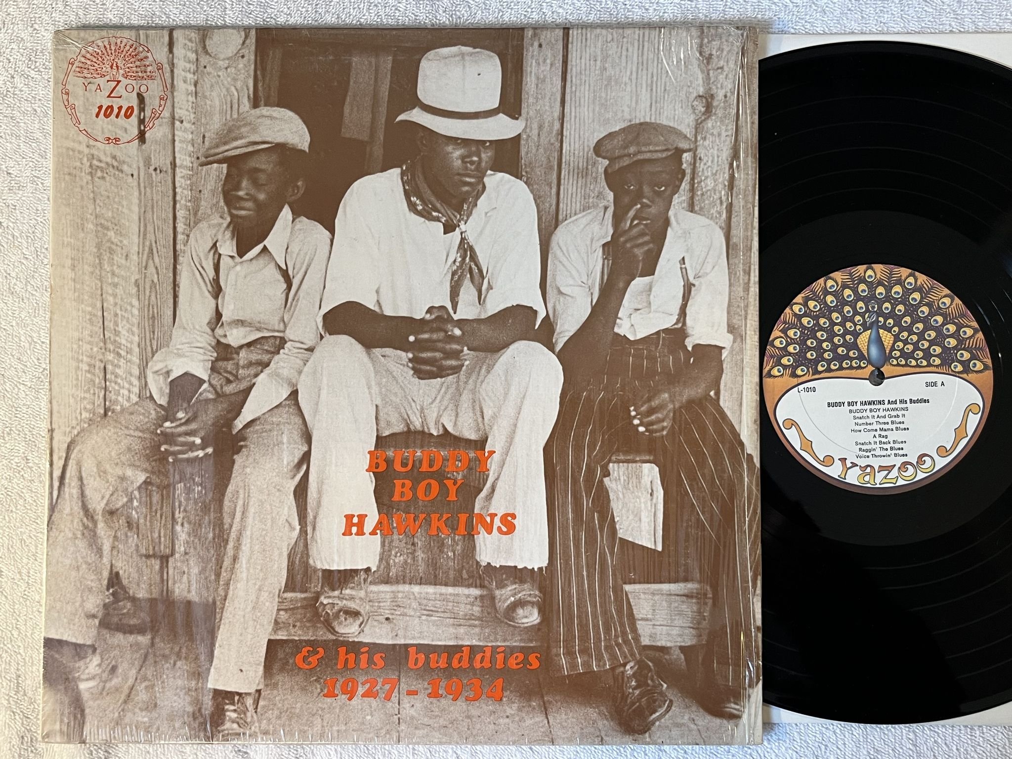 Omslagsbild för skivan BUDDY BOY HAWKINS & HIS BUDDIES 1927-1934 LP US YAZOO L-1010