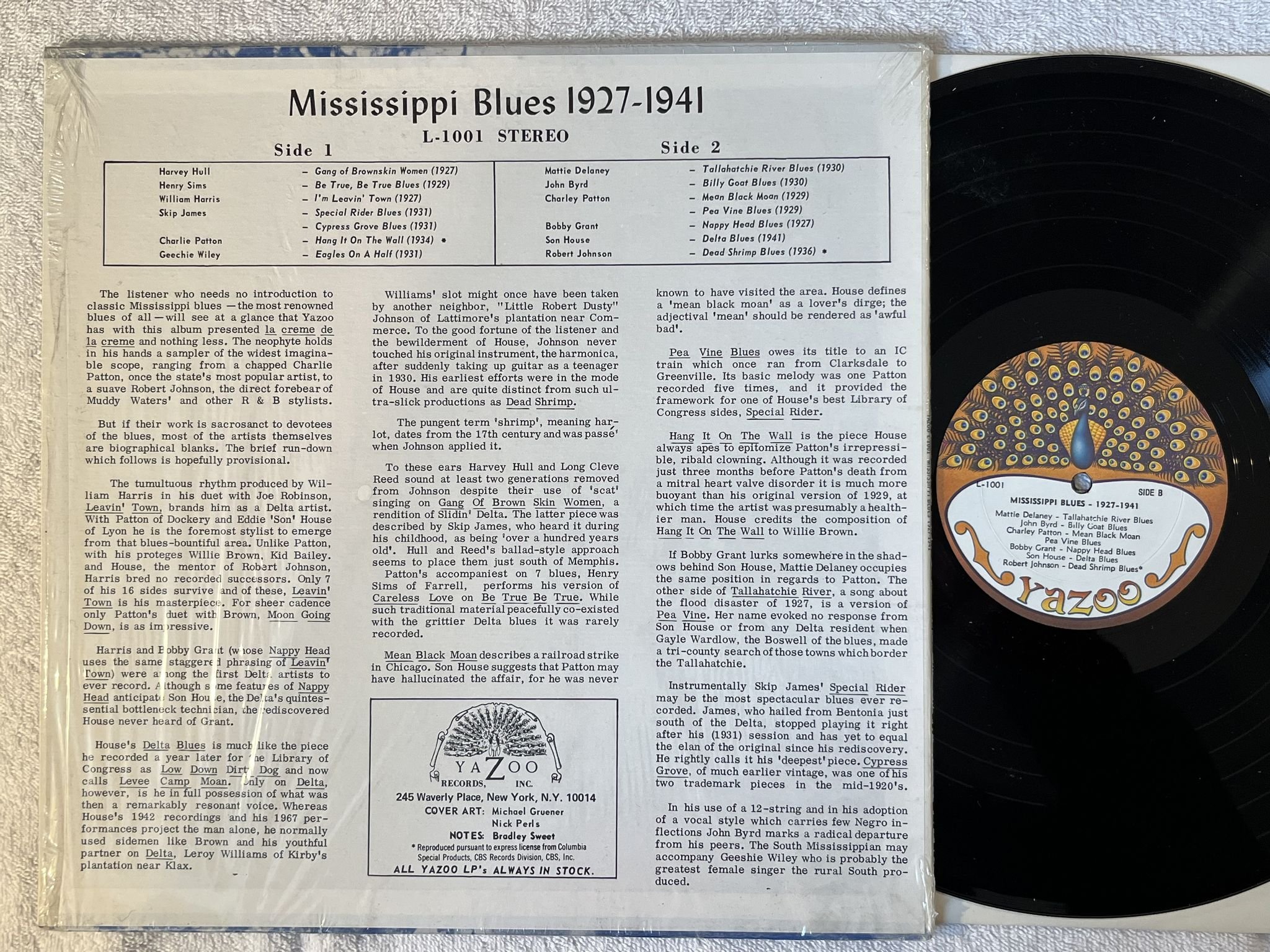 Omslagsbild för skivan V/A Mississippi blues 1927-1941 LP US YAZOO L-1001
