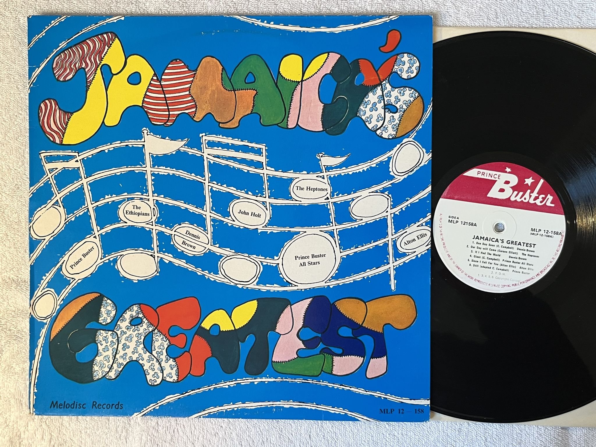 Omslagsbild för skivan V/A Jamaica's Greatest LP re PRINCE BUSTER MLP 12-158