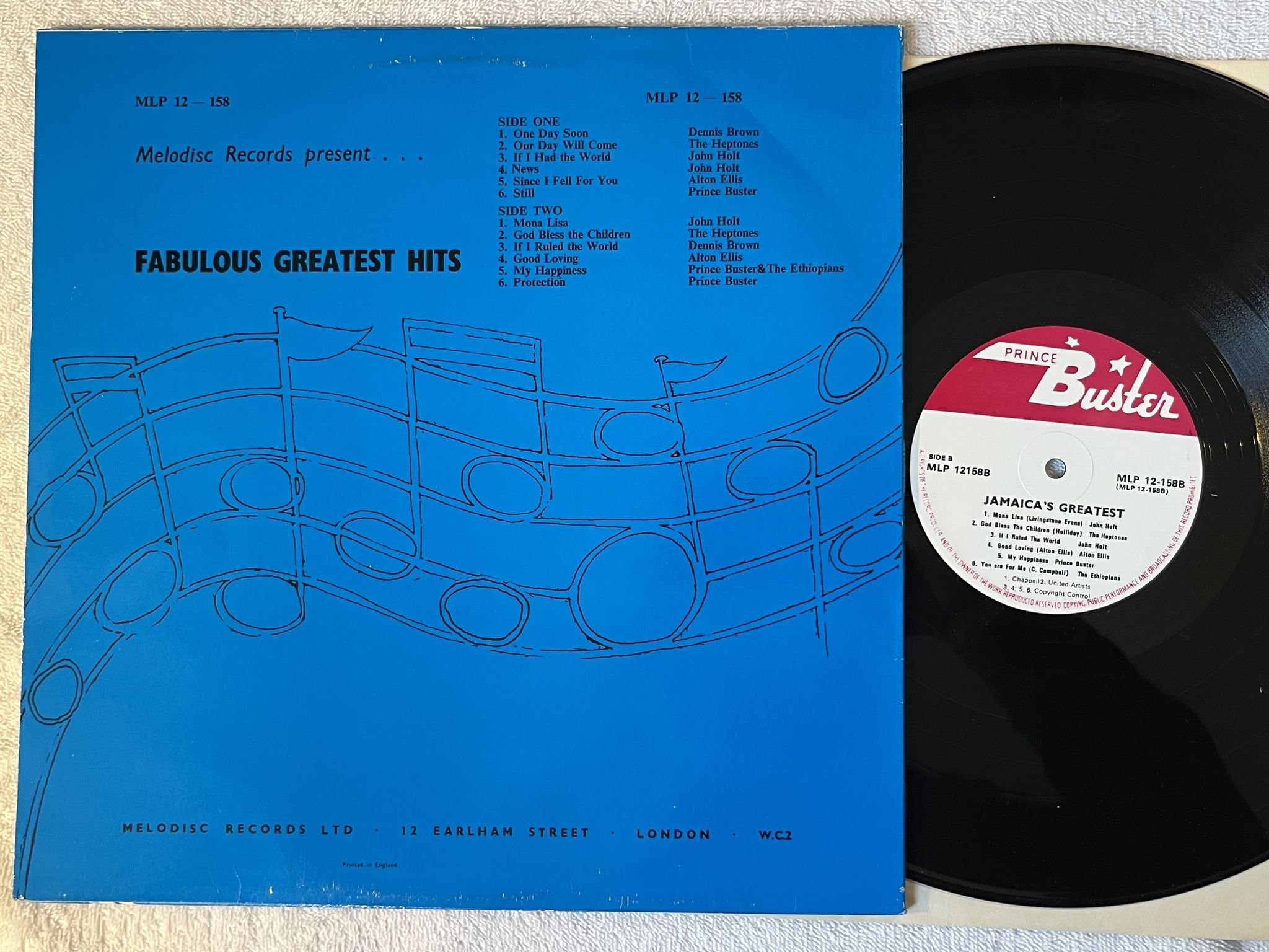 Omslagsbild för skivan V/A Jamaica's Greatest LP re PRINCE BUSTER MLP 12-158